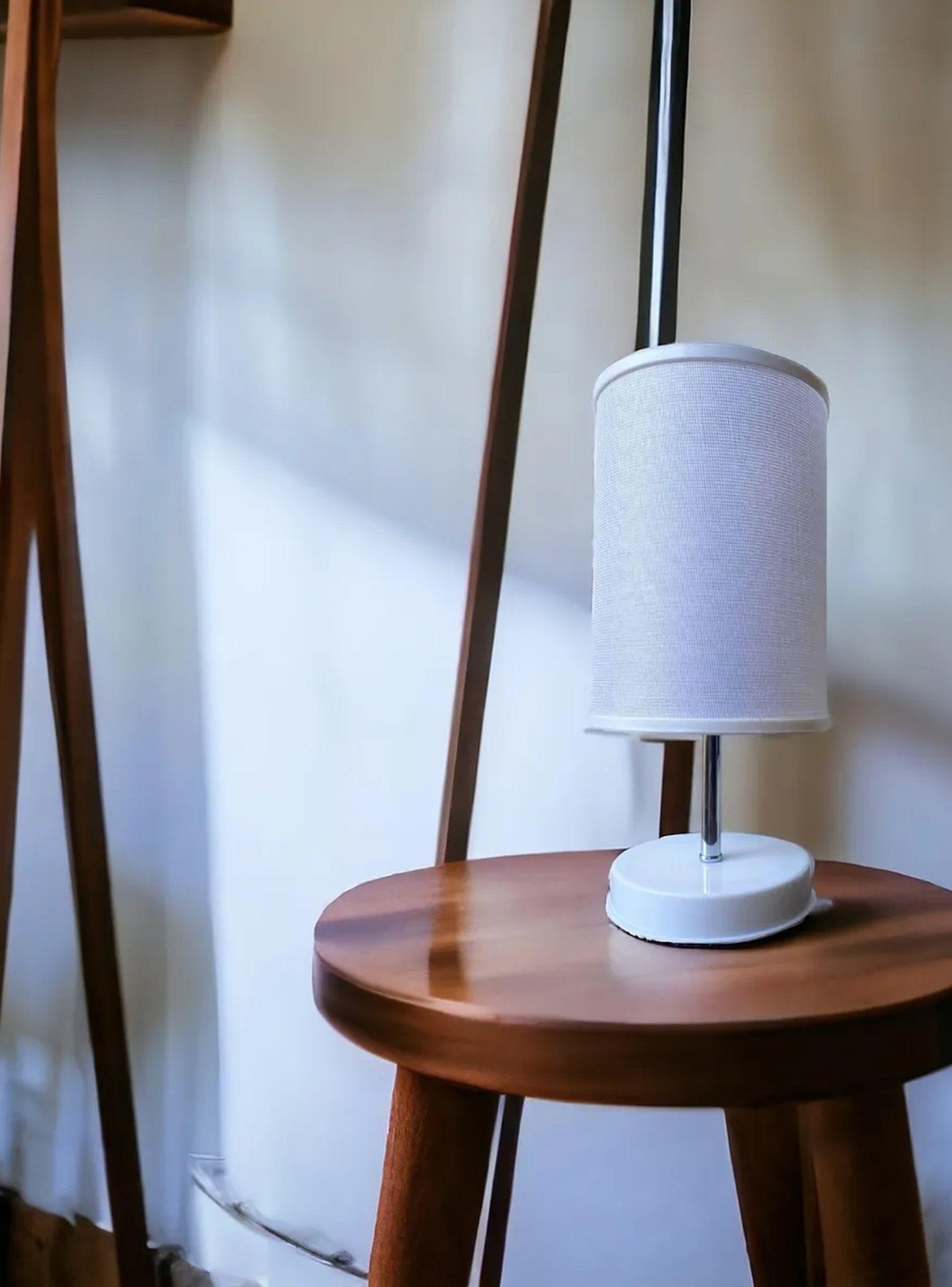 Lámpara De Mesa Moderna Tela Sintética Interruptor Tipo C 220V-7