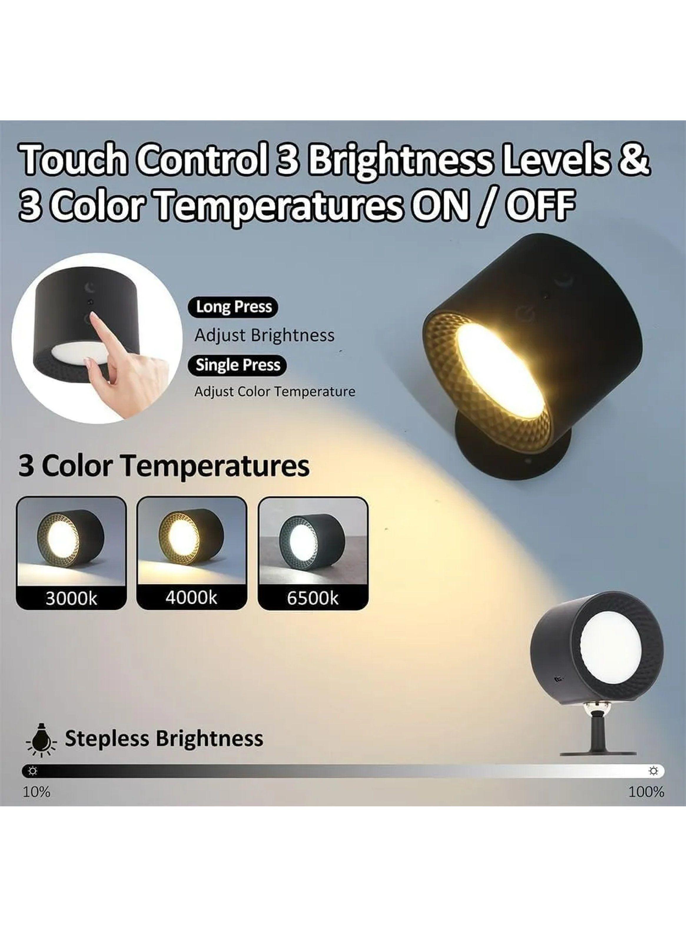 Lámpara LED de Escritorio Control Táctil 3 Niveles de Brillo y Temperaturas de Color-2
