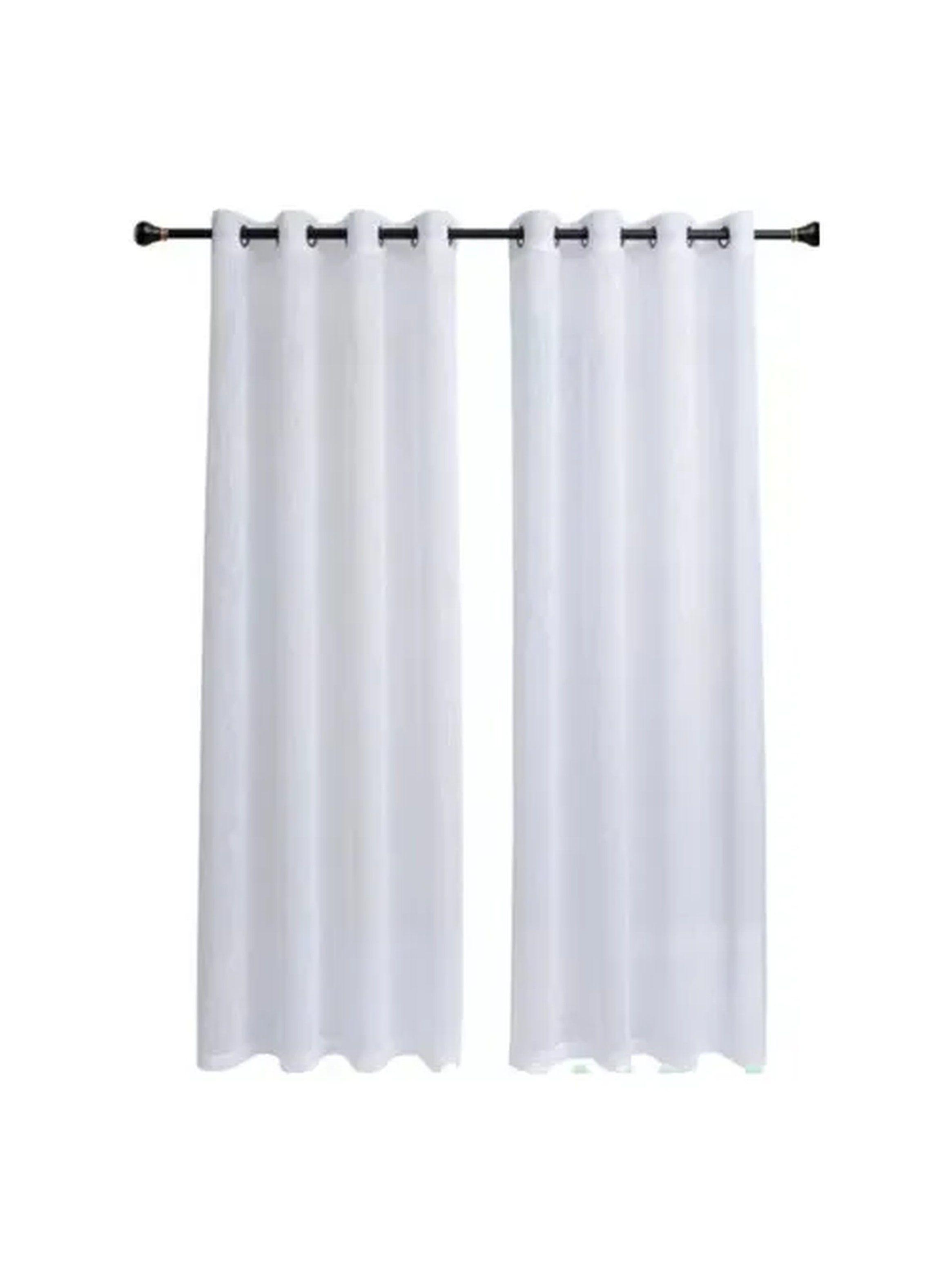 Cortinas Transparentes Blancas Poliéster con Ojales 140x260 cm-0