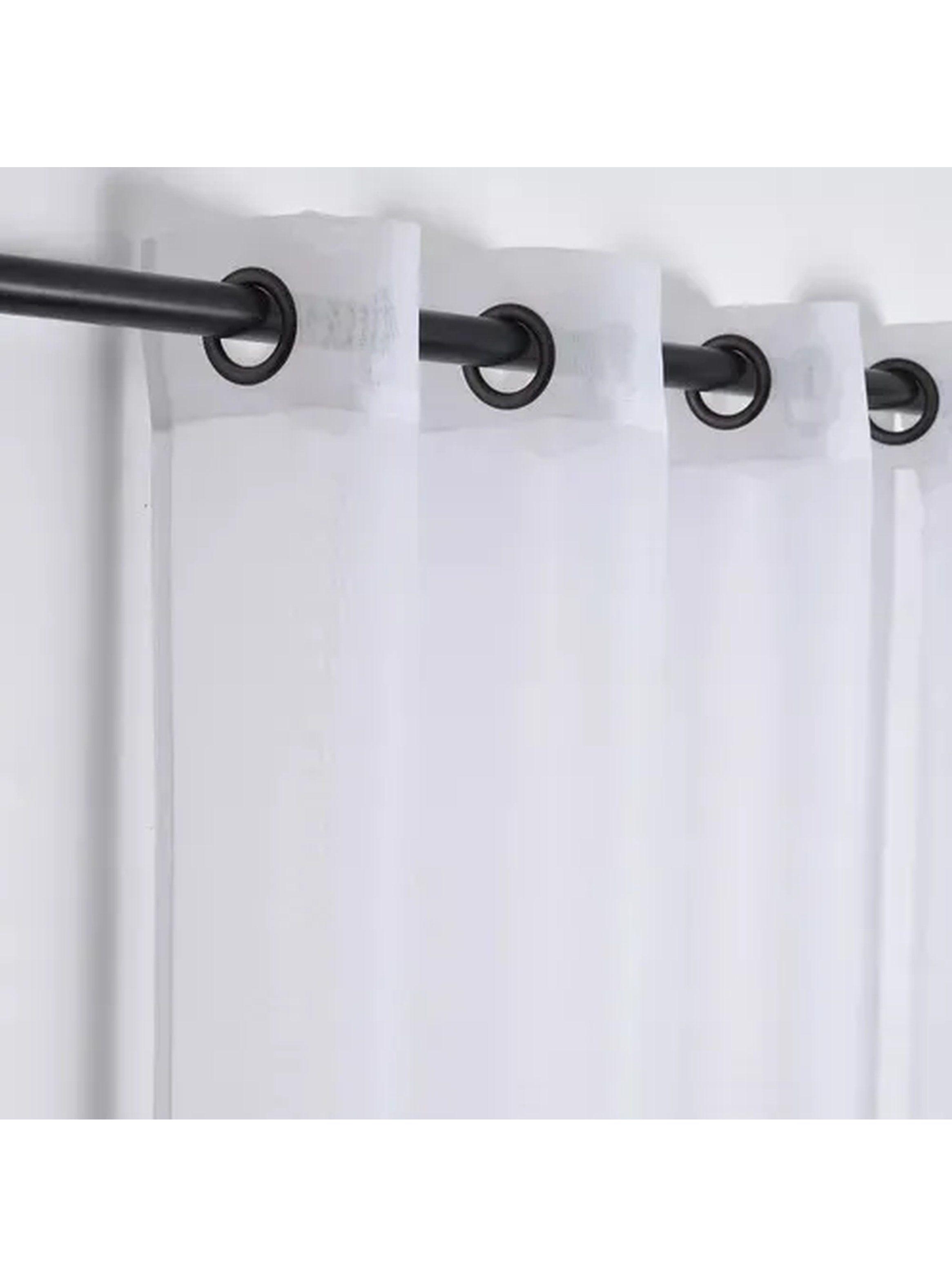 Cortinas Transparentes Blancas Poliéster con Ojales 140x260 cm-1