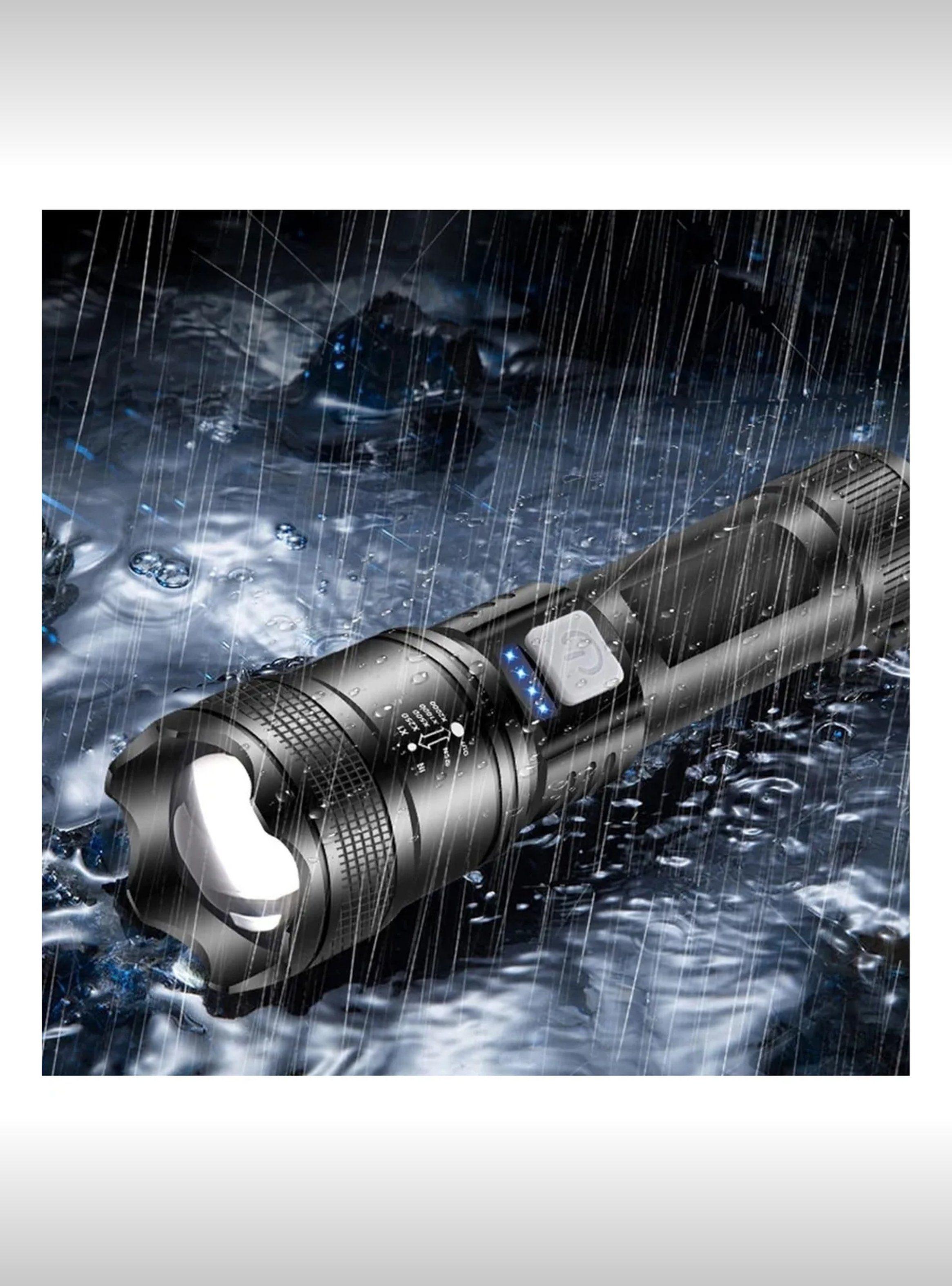 Linterna LED Recargable Zoom Ajustable Resistente Al Agua-7