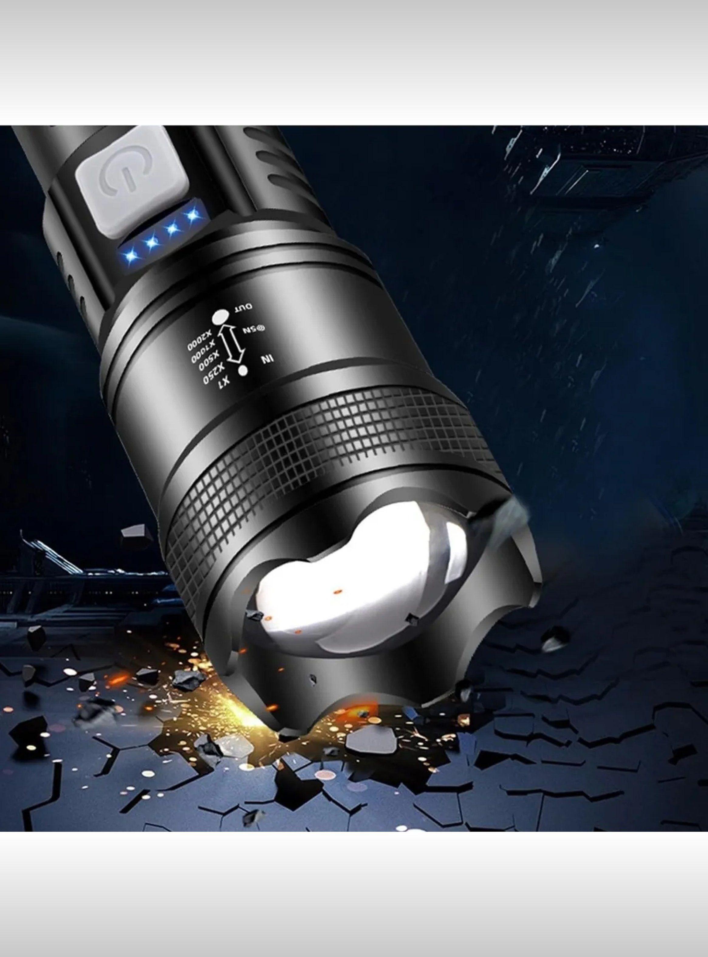 Linterna LED Recargable Zoom Ajustable Resistente Al Agua-9