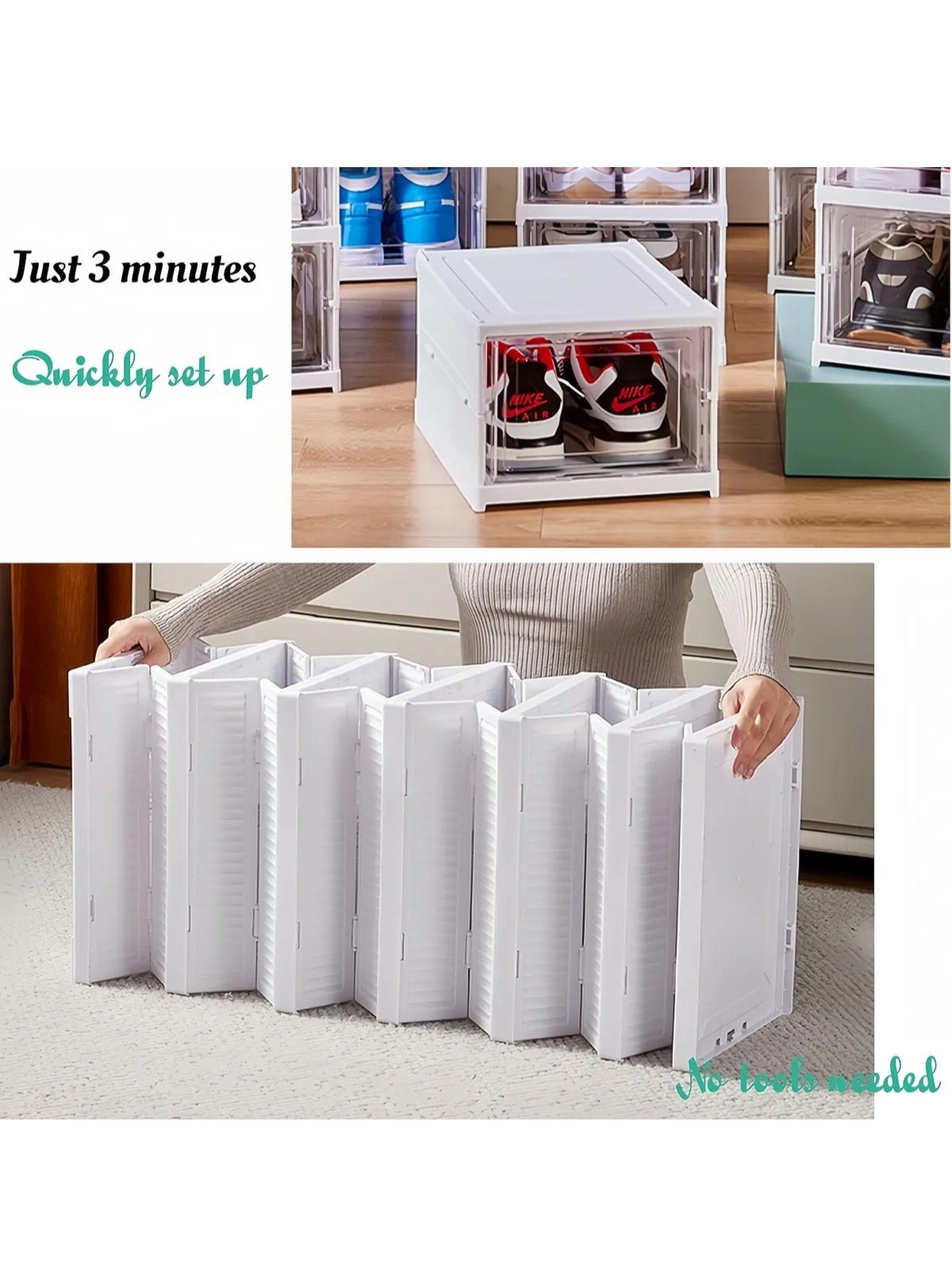 Cajas Organizadoras de Zapatos Apilables Plástico Transparente 6 Piezas-3