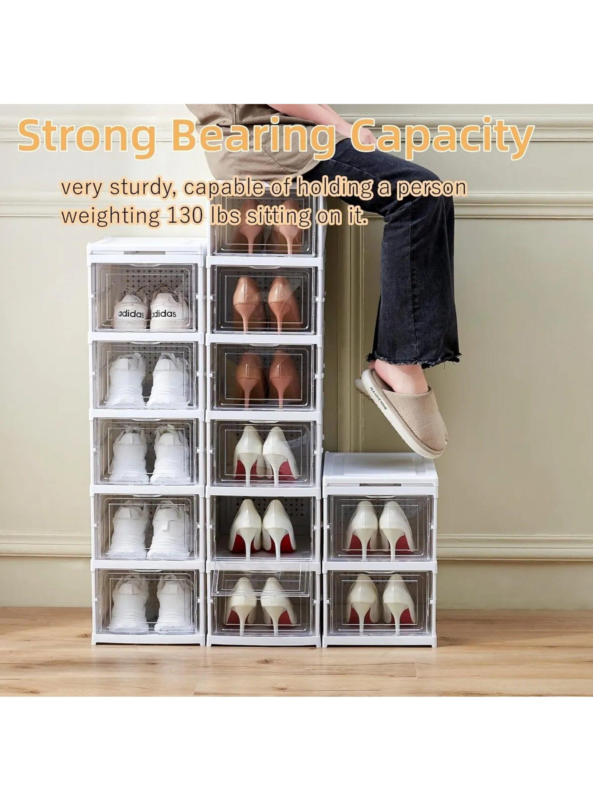 Cajas Organizadoras de Zapatos Apilables Plástico Transparente 6 Piezas-4