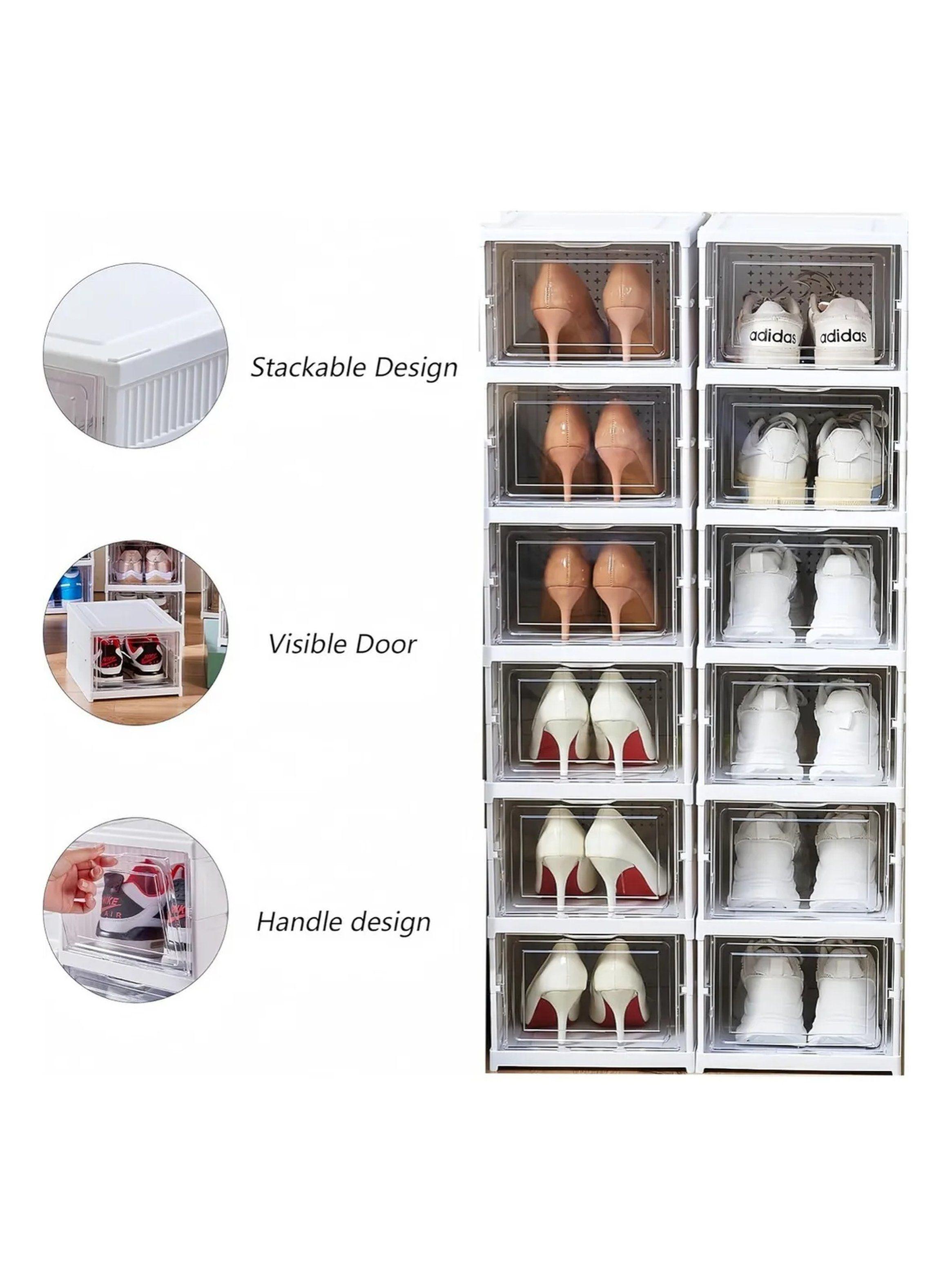 Cajas Organizadoras de Zapatos Apilables Plástico Transparente 6 Piezas-5