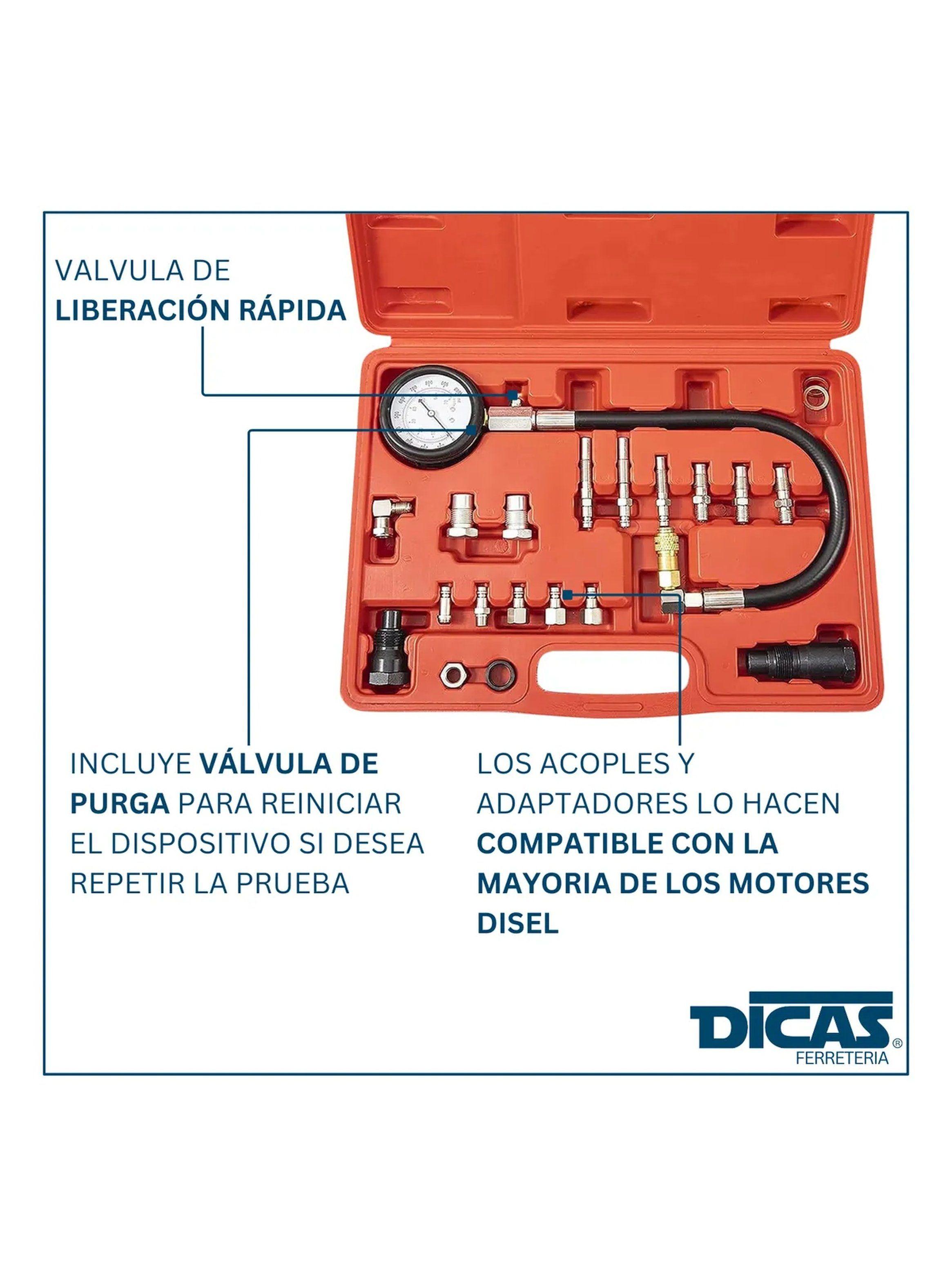 Kit de Medidor de Presión de Combustible Diésel Con Adaptadores-2