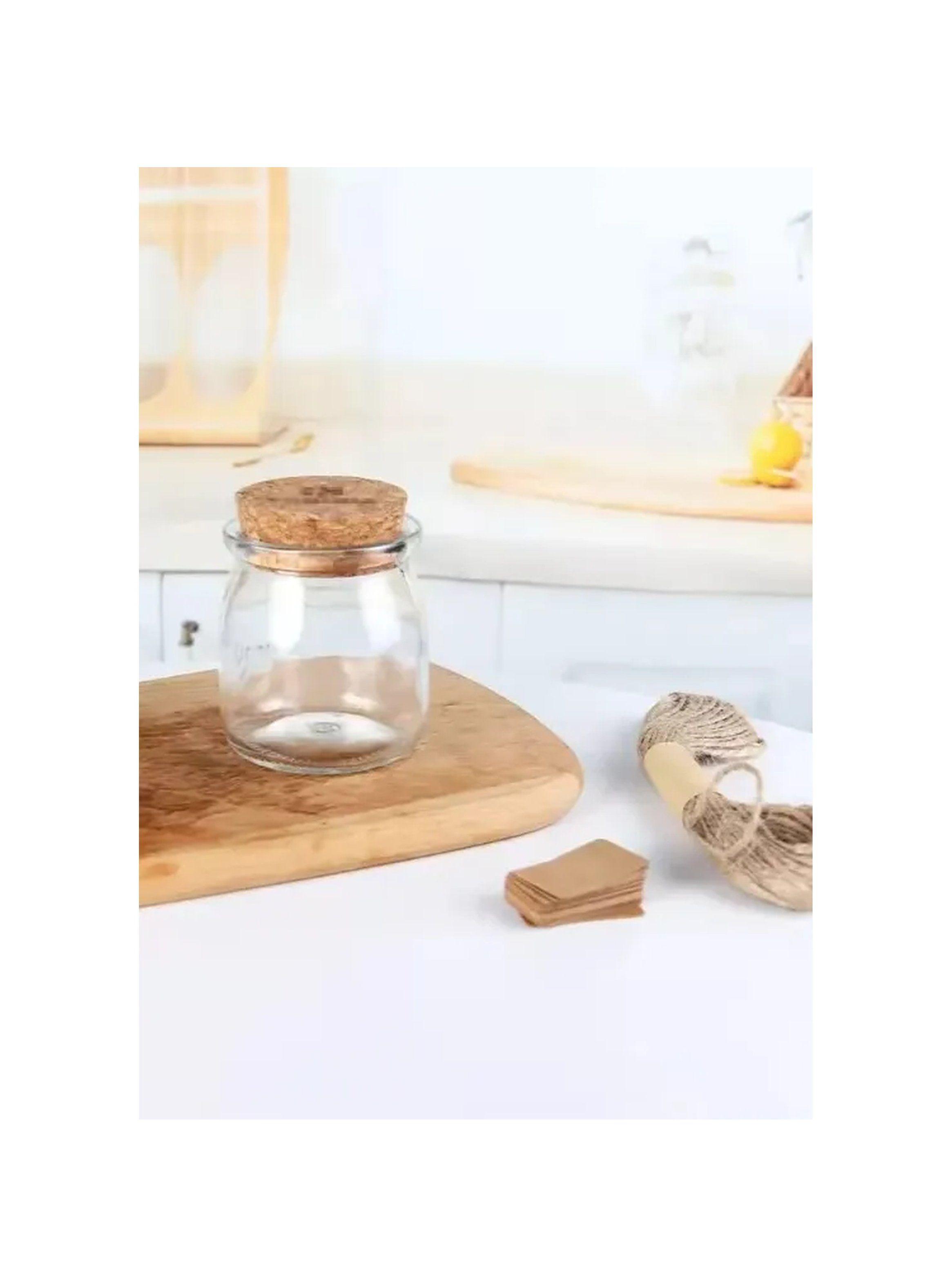 Frasco de Vidrio Transparente con Tapa Hermética Decorativo 300ml-2