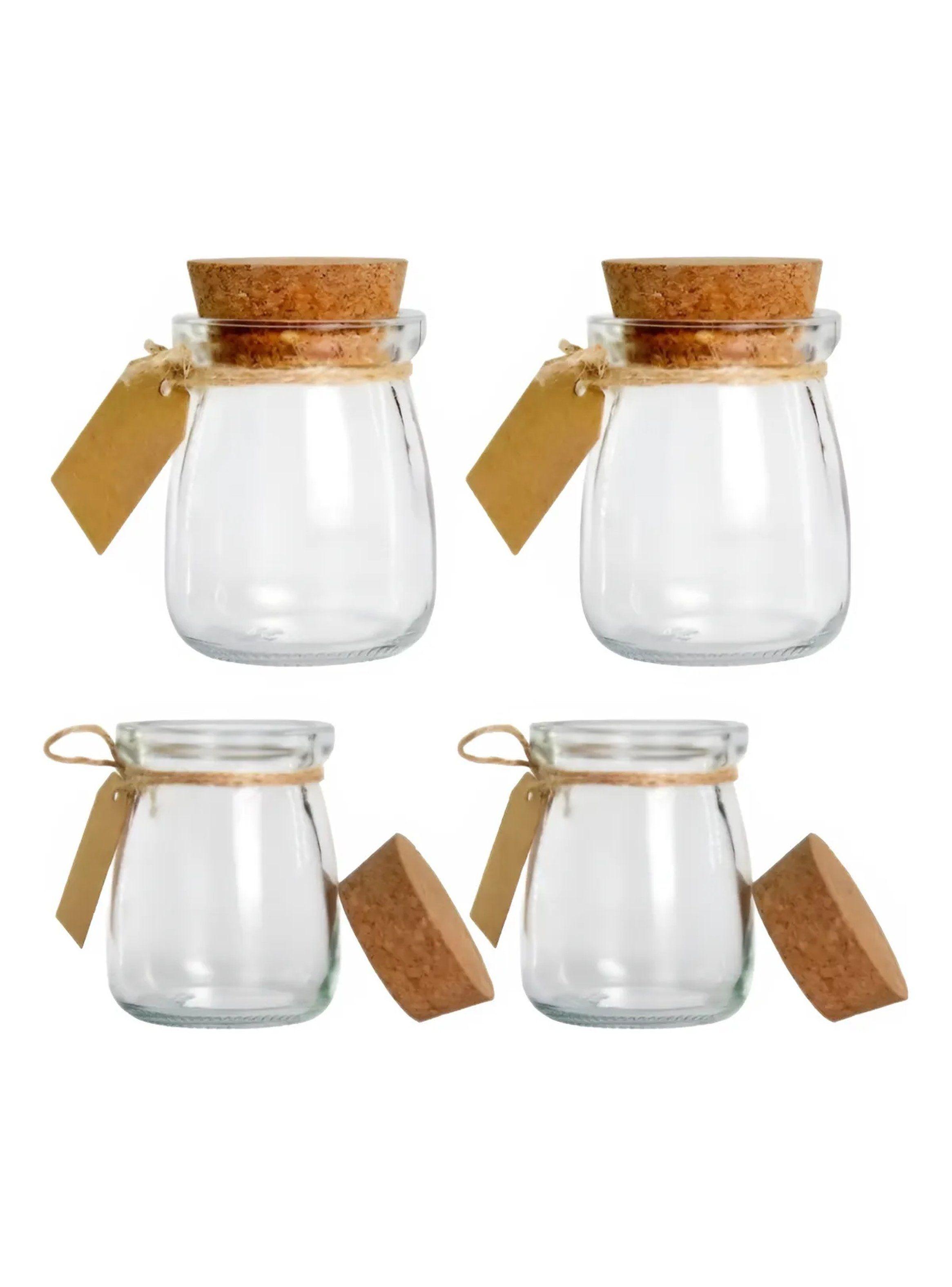 Frasco de Vidrio Transparente con Tapa Hermética Decorativo 300ml-4