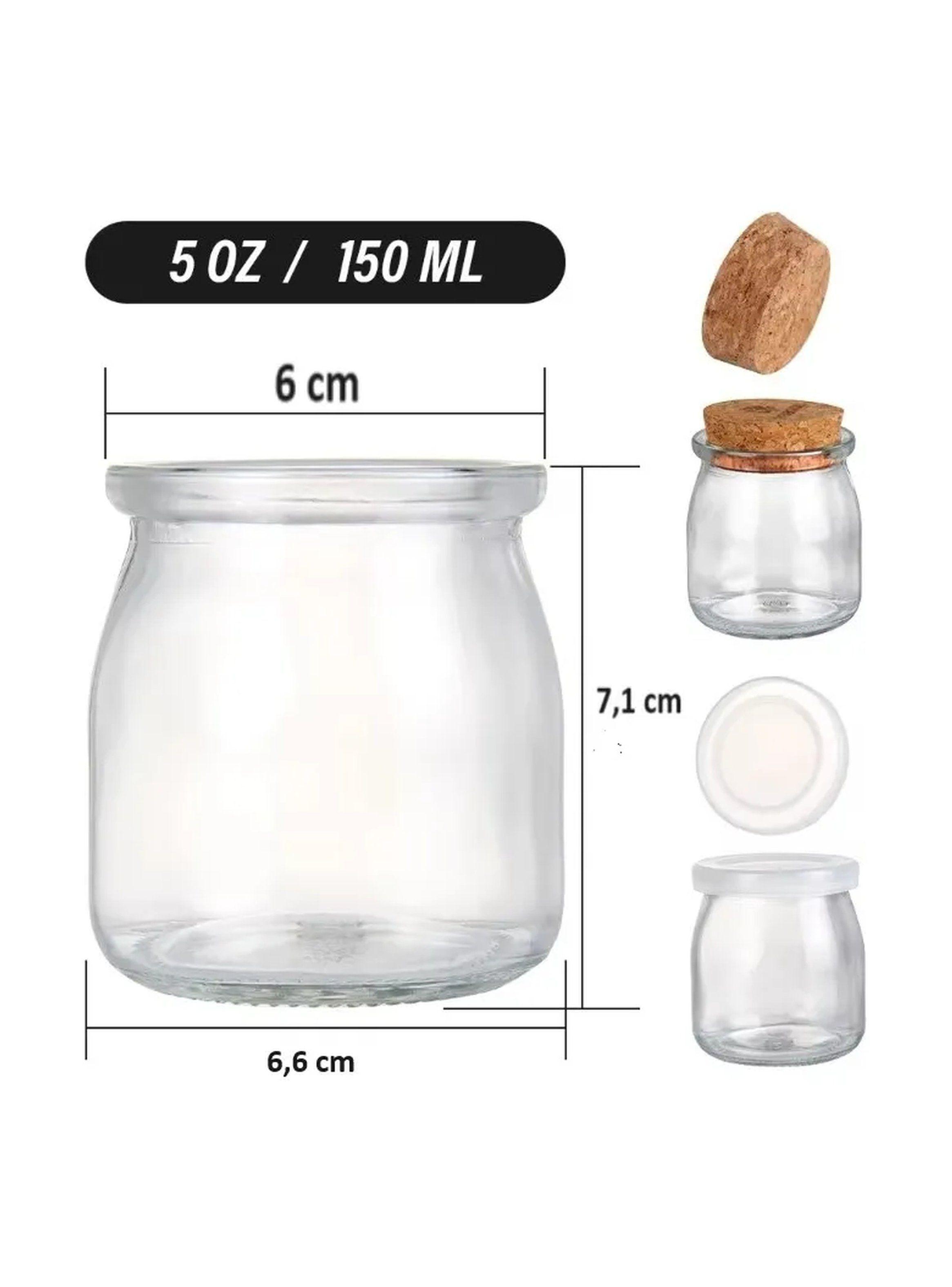 Frasco de Vidrio Transparente con Tapa Hermética Decorativo 300ml-5