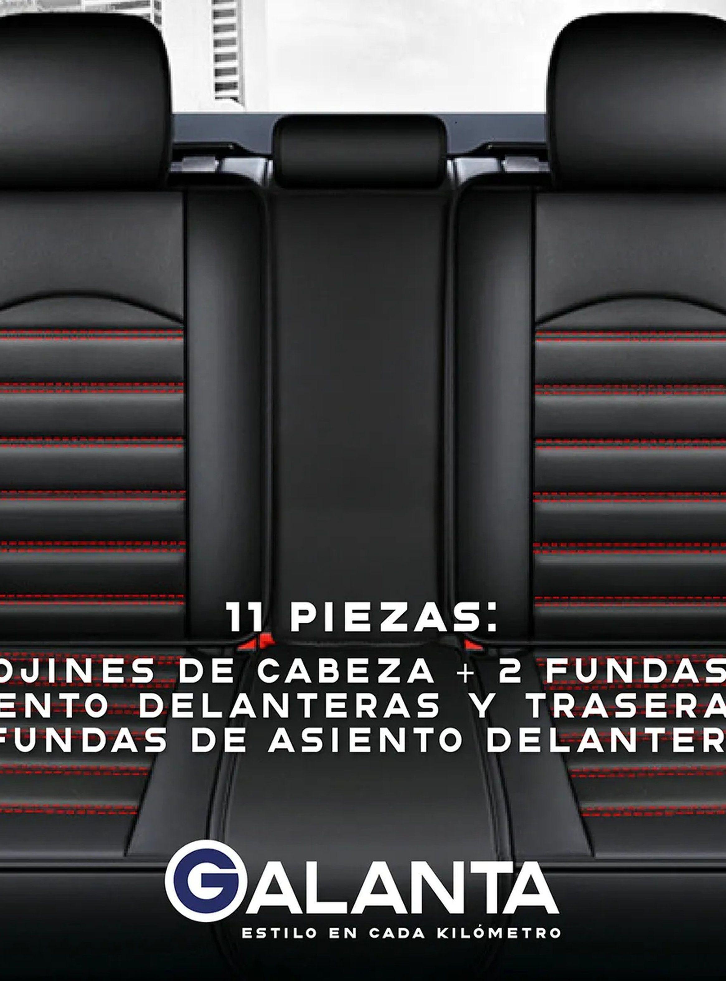 Fundas de Asientos de Auto Universales Cuero Negro y Rojo Ajustables-3