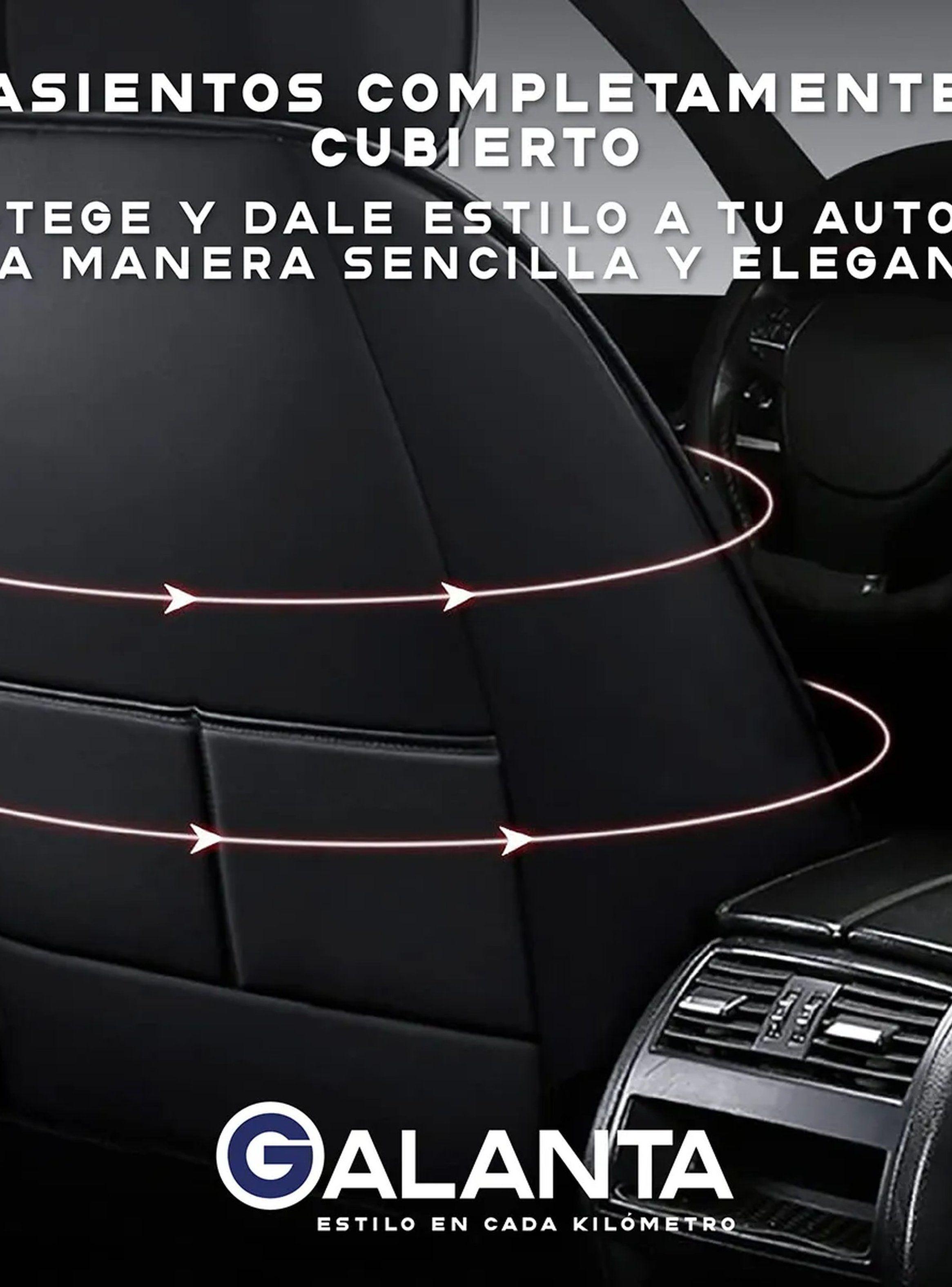 Fundas de Asientos de Auto Universales Cuero Negro y Rojo Ajustables-7