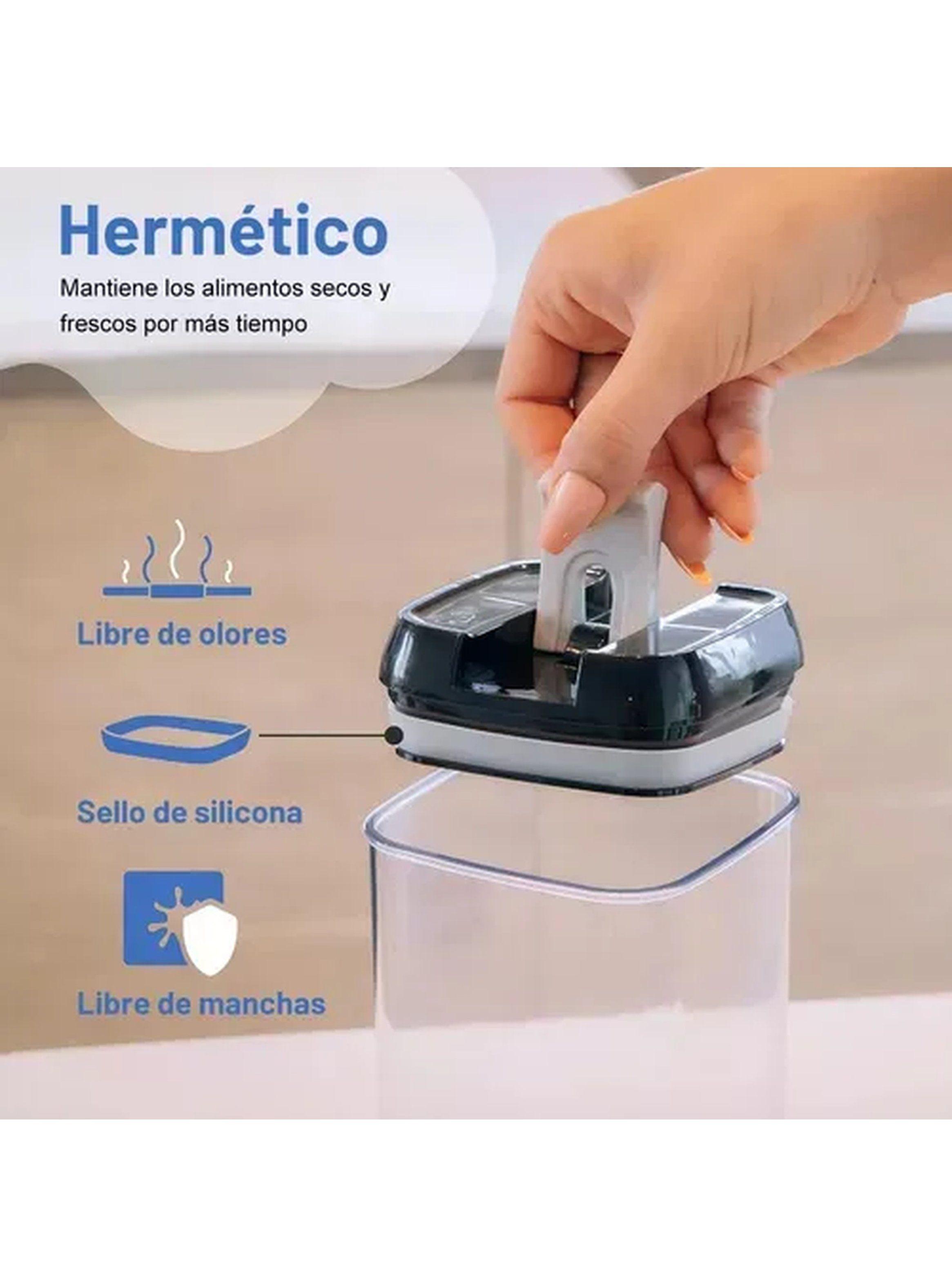 Contenedor Hermético Transparente con Sello de Silicona 1L Ajustable-1