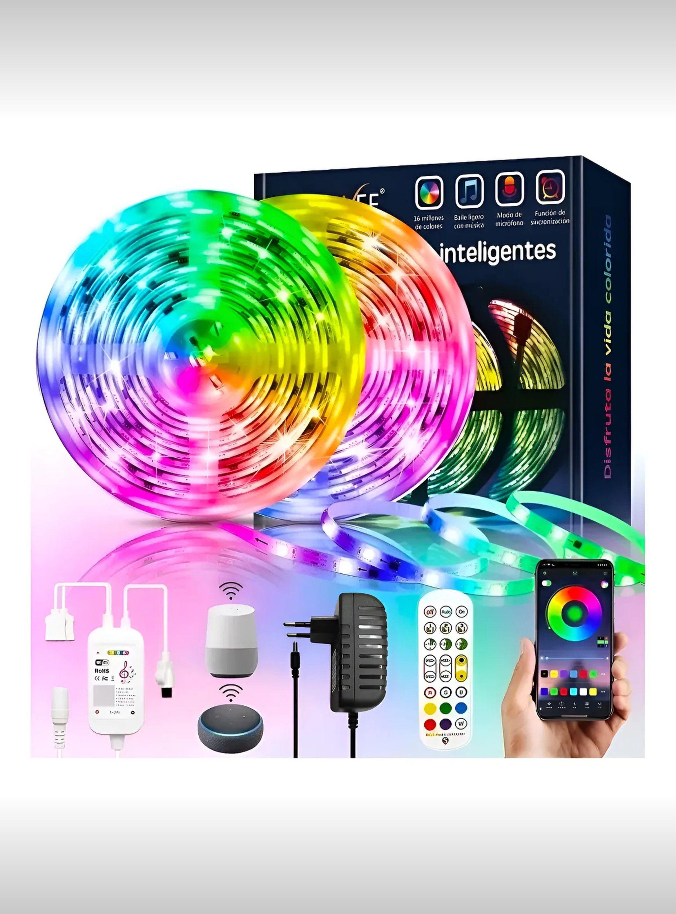 Tira LED Inteligente RGB 20M Control por Voz Alexa y App-0