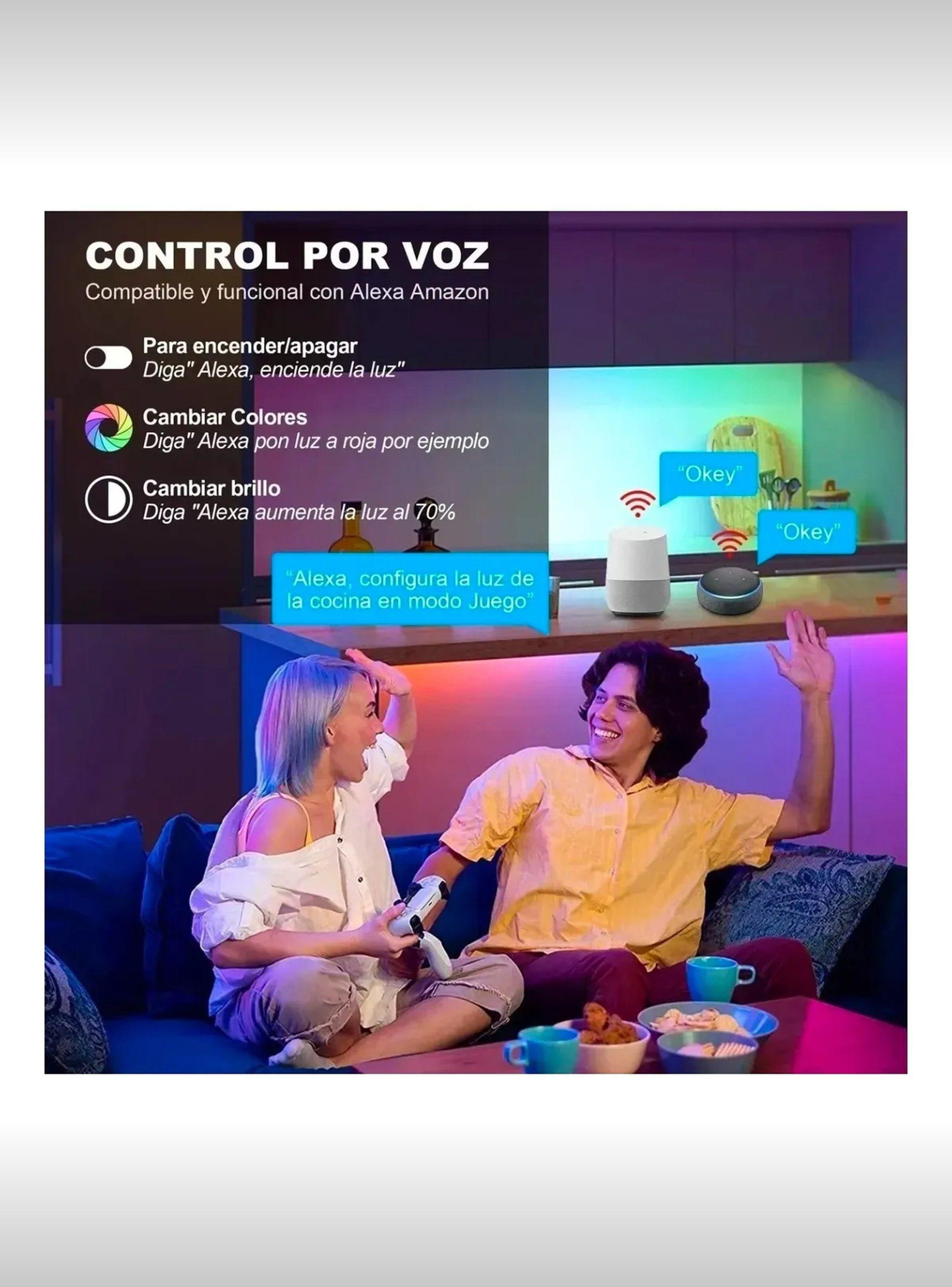 Tira LED Inteligente RGB 20M Control por Voz Alexa y App-2