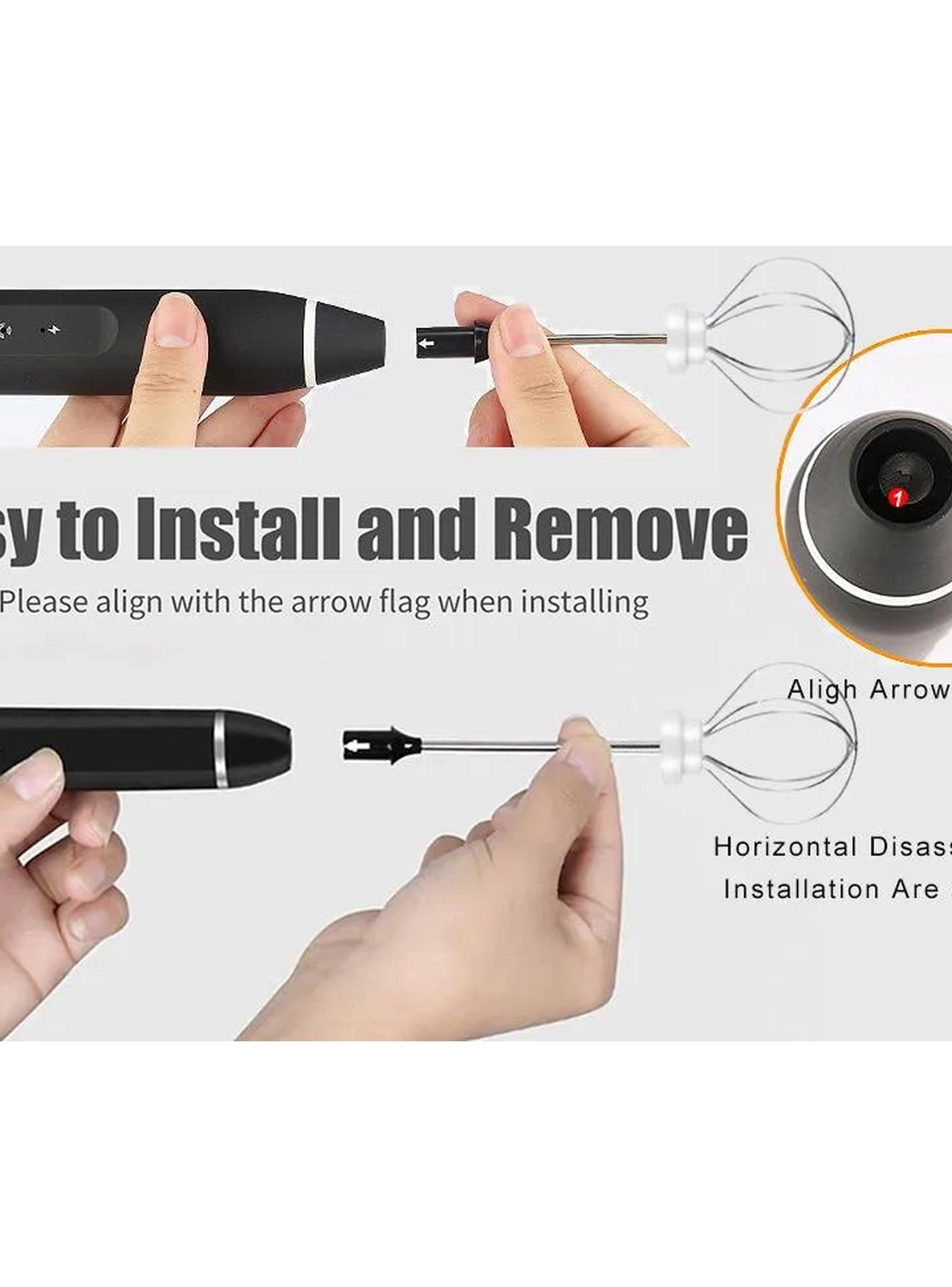 Espumador Eléctrico de Leche Portátil Multifunción Negro Recargable-3