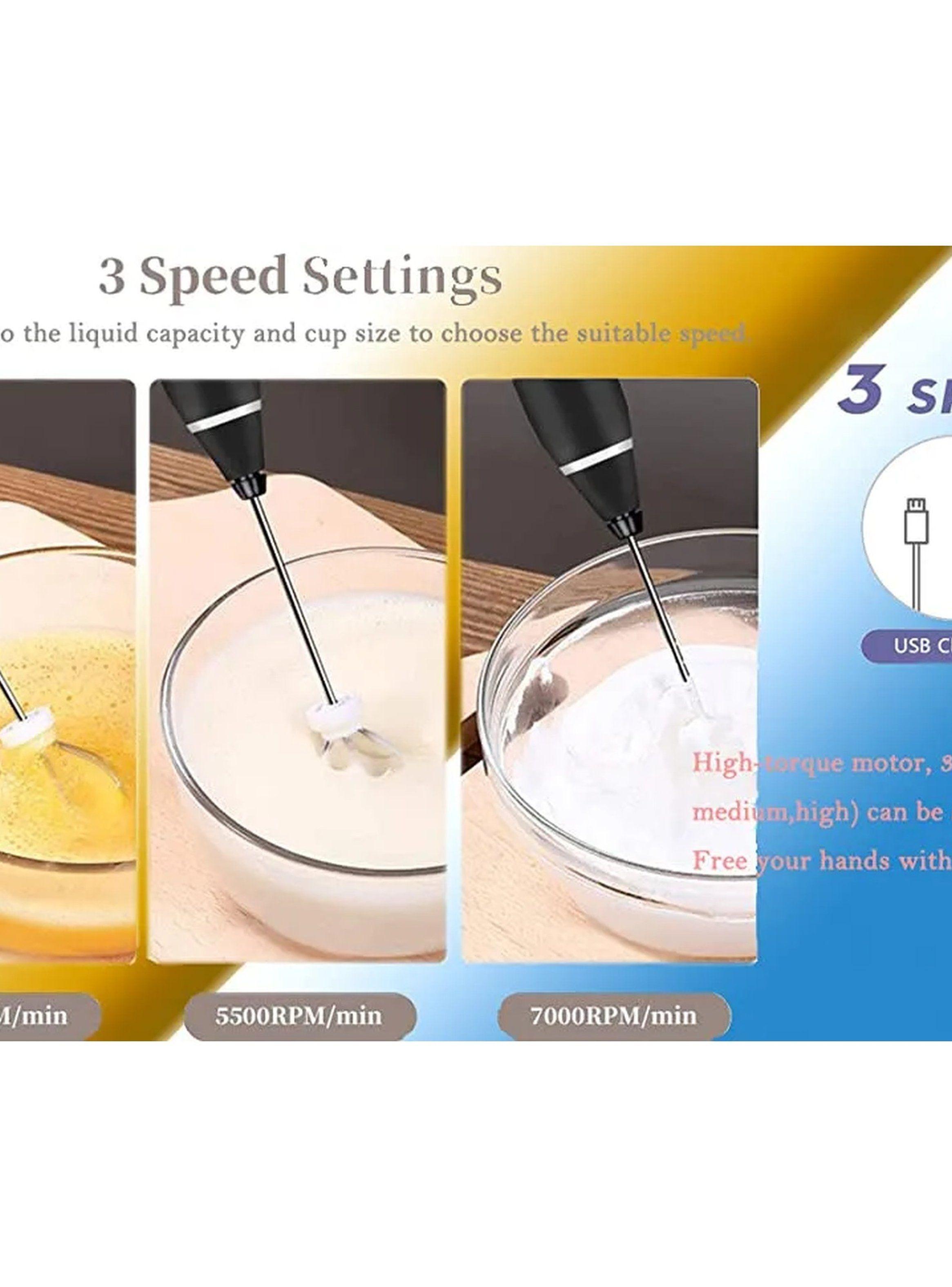 Espumador Eléctrico de Leche Portátil Multifunción Negro Recargable-4