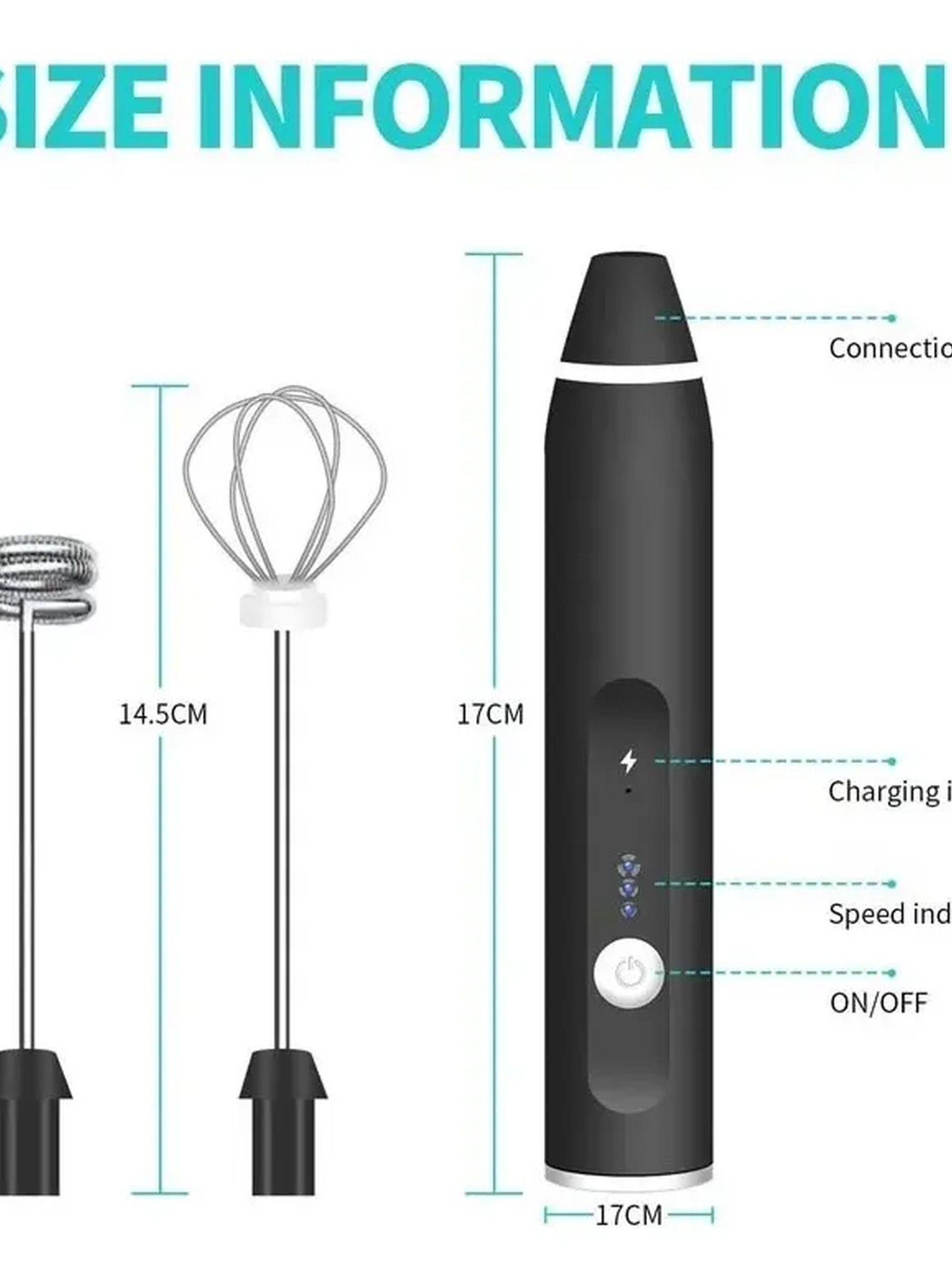 Espumador Eléctrico de Leche Portátil Multifunción Negro Recargable-7