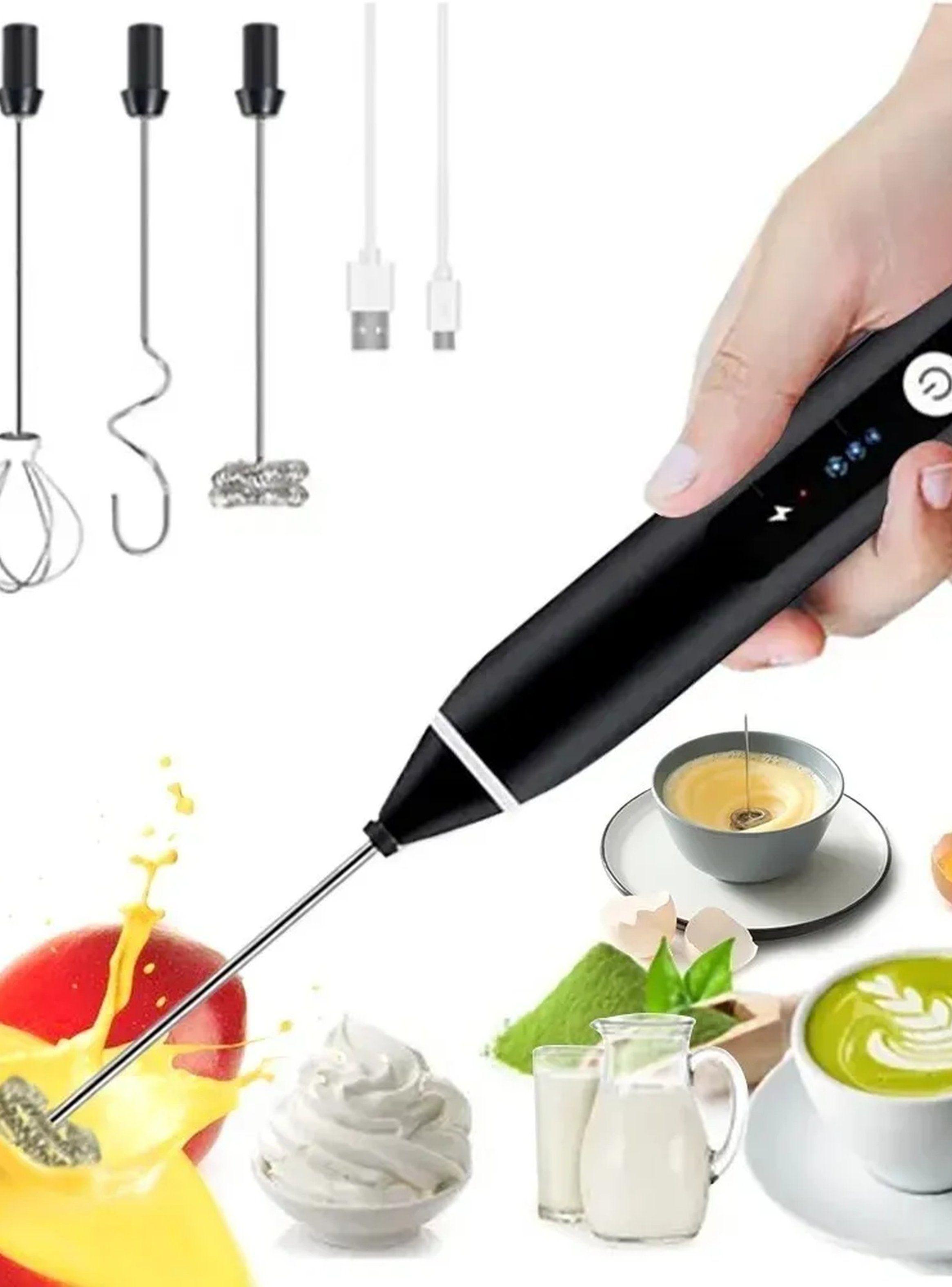 Espumador Eléctrico de Leche Portátil Multifunción Negro Recargable-8