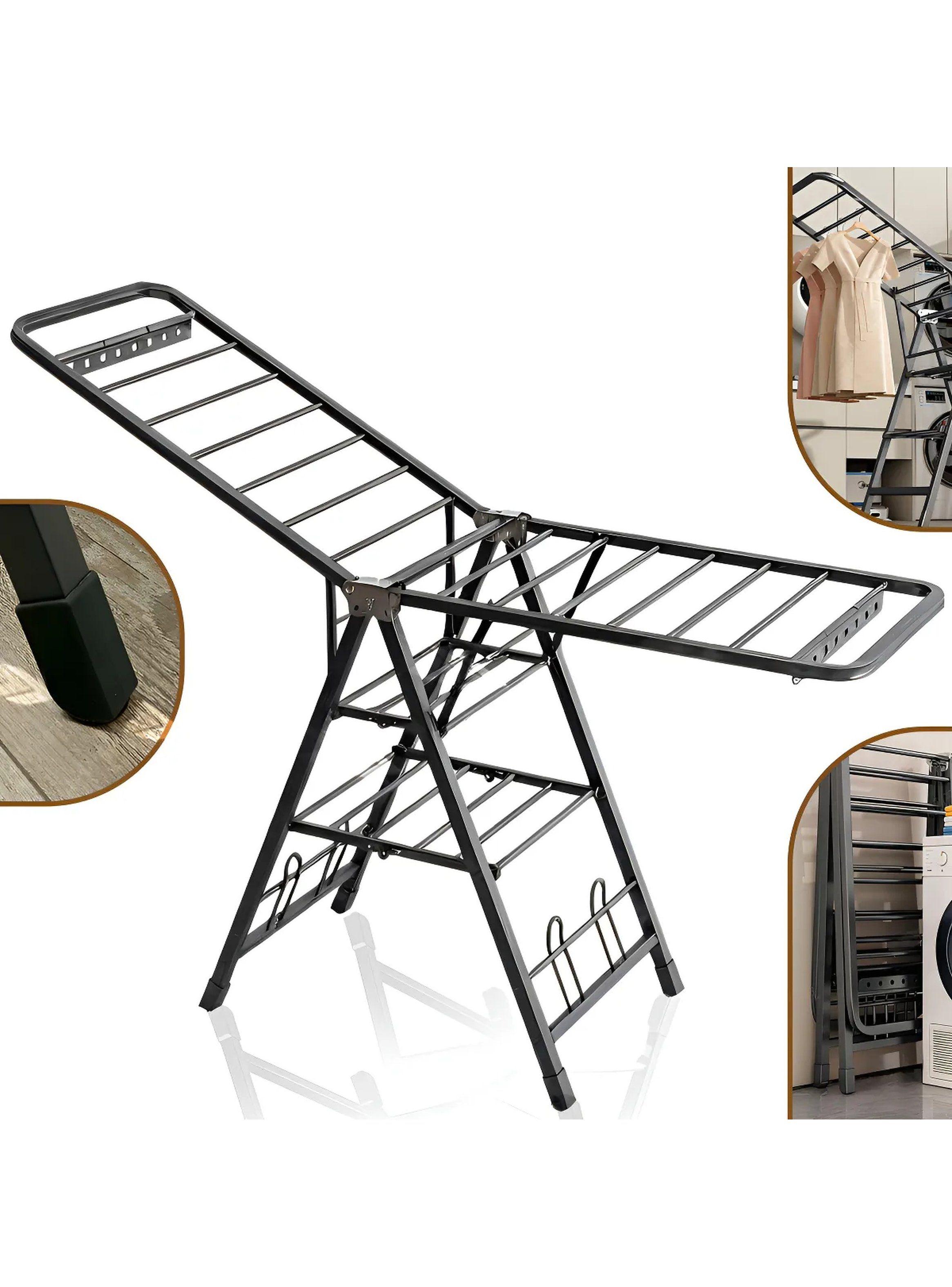 Tendedero de Acero al Carbono Plegable Ajustable 7 Secciones-0