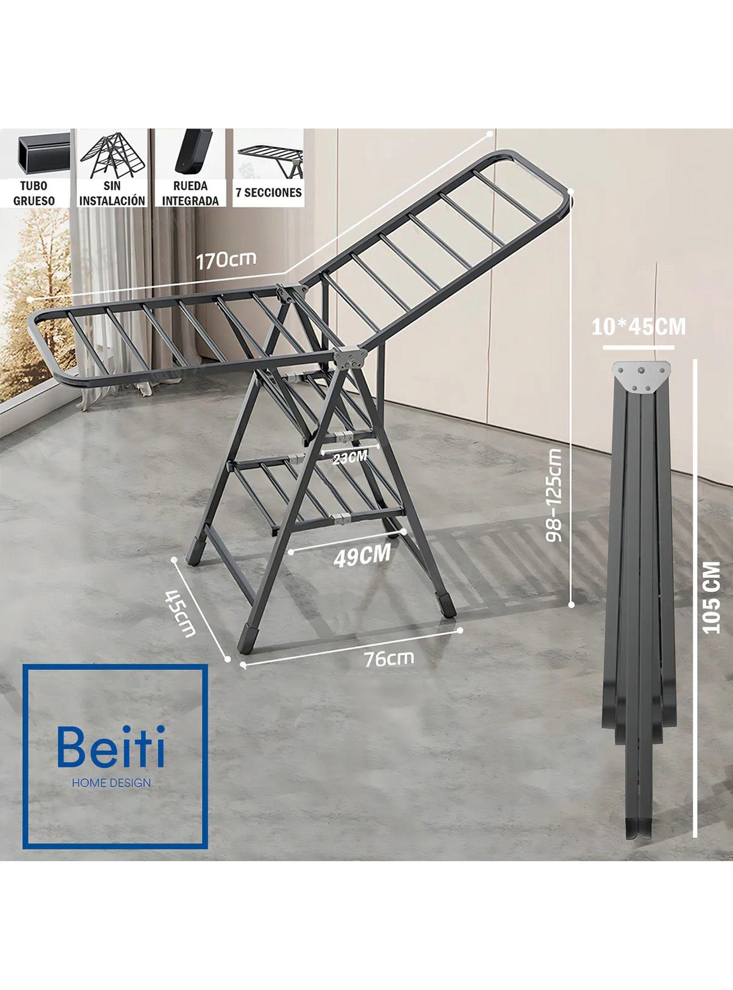 Tendedero de Acero al Carbono Plegable Ajustable 7 Secciones-1