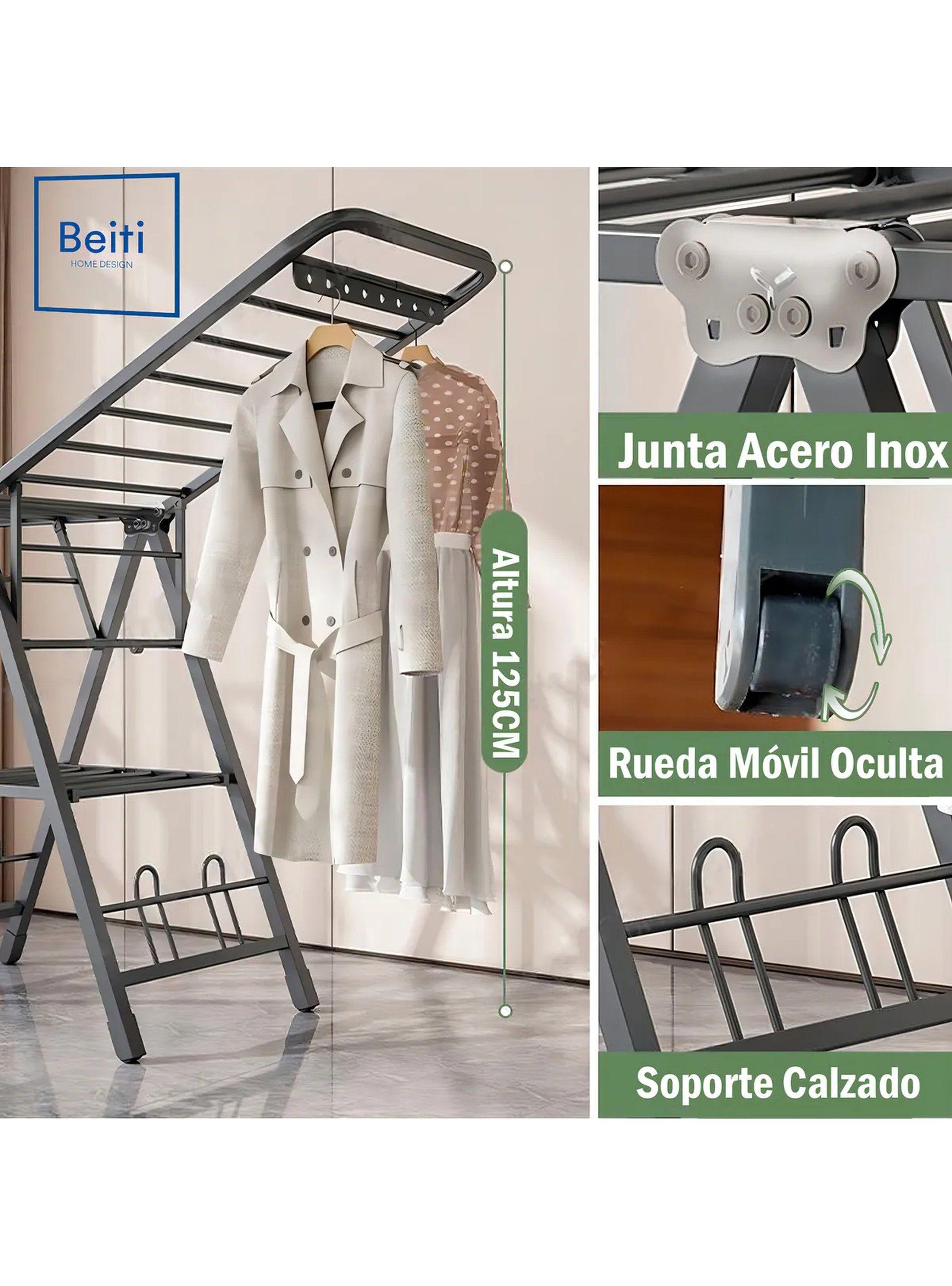 Tendedero de Acero al Carbono Plegable Ajustable 7 Secciones-4