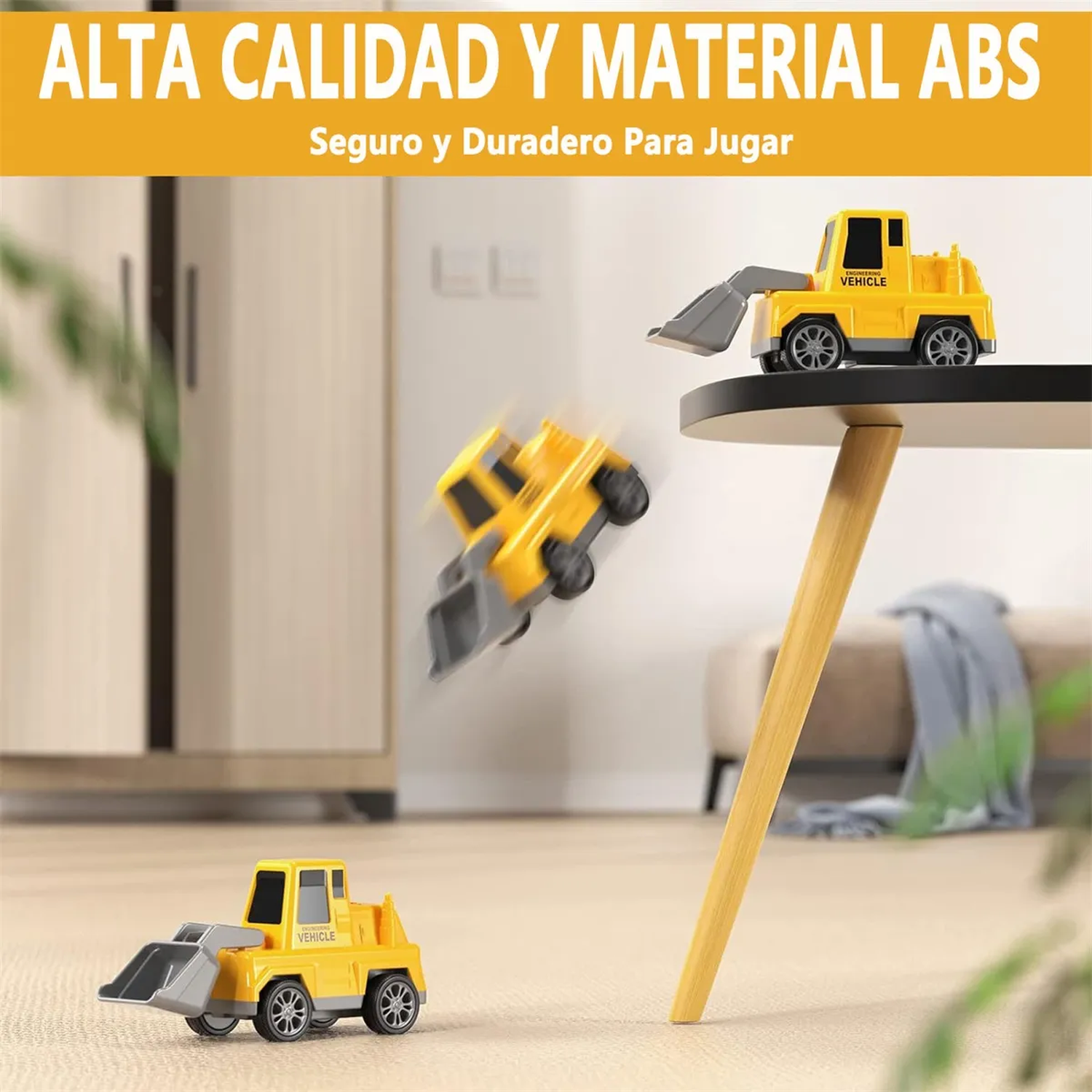 Camión de Juguete Infantil con Mini Vehículos de Ingeniería y Sonido Iluminado-4