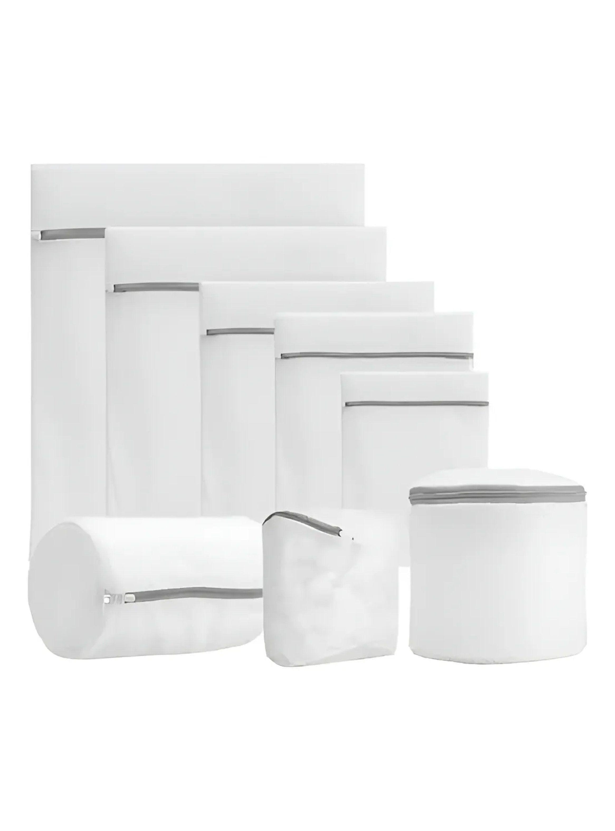 Bolsas de Lavado de Ropa Reutilizables Malla Blanca Con Cremallera-0