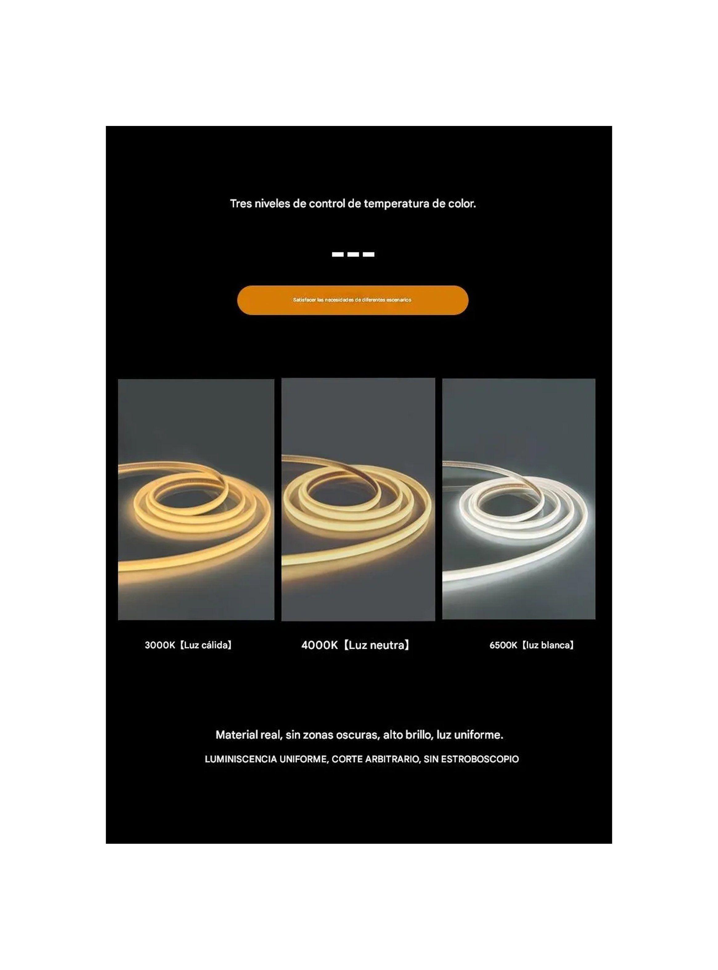 Tira de Luz LED Flexible 220V Cortable Amarilla -3