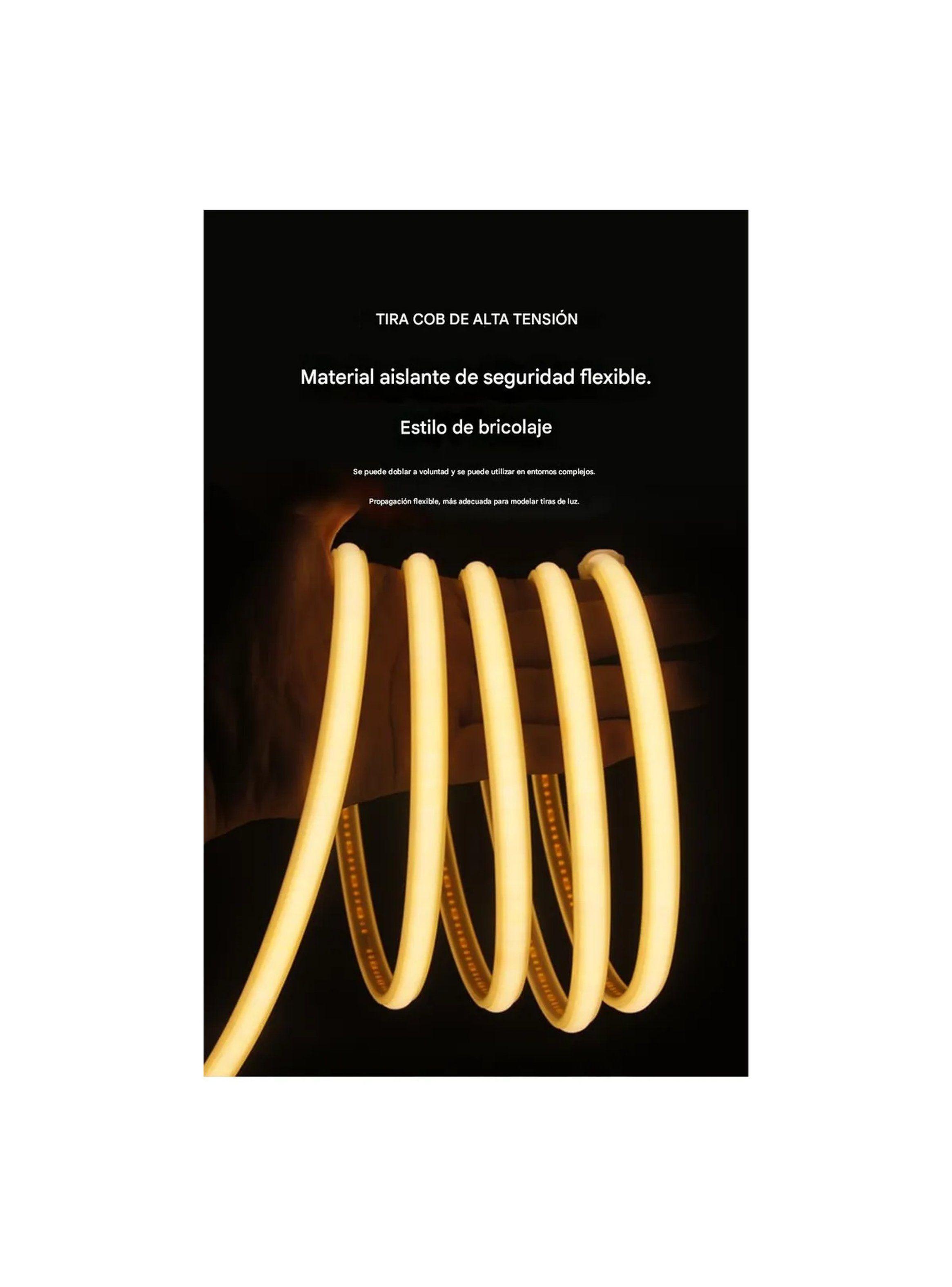 Tira de Luz LED Flexible 220V Cortable Amarilla -4