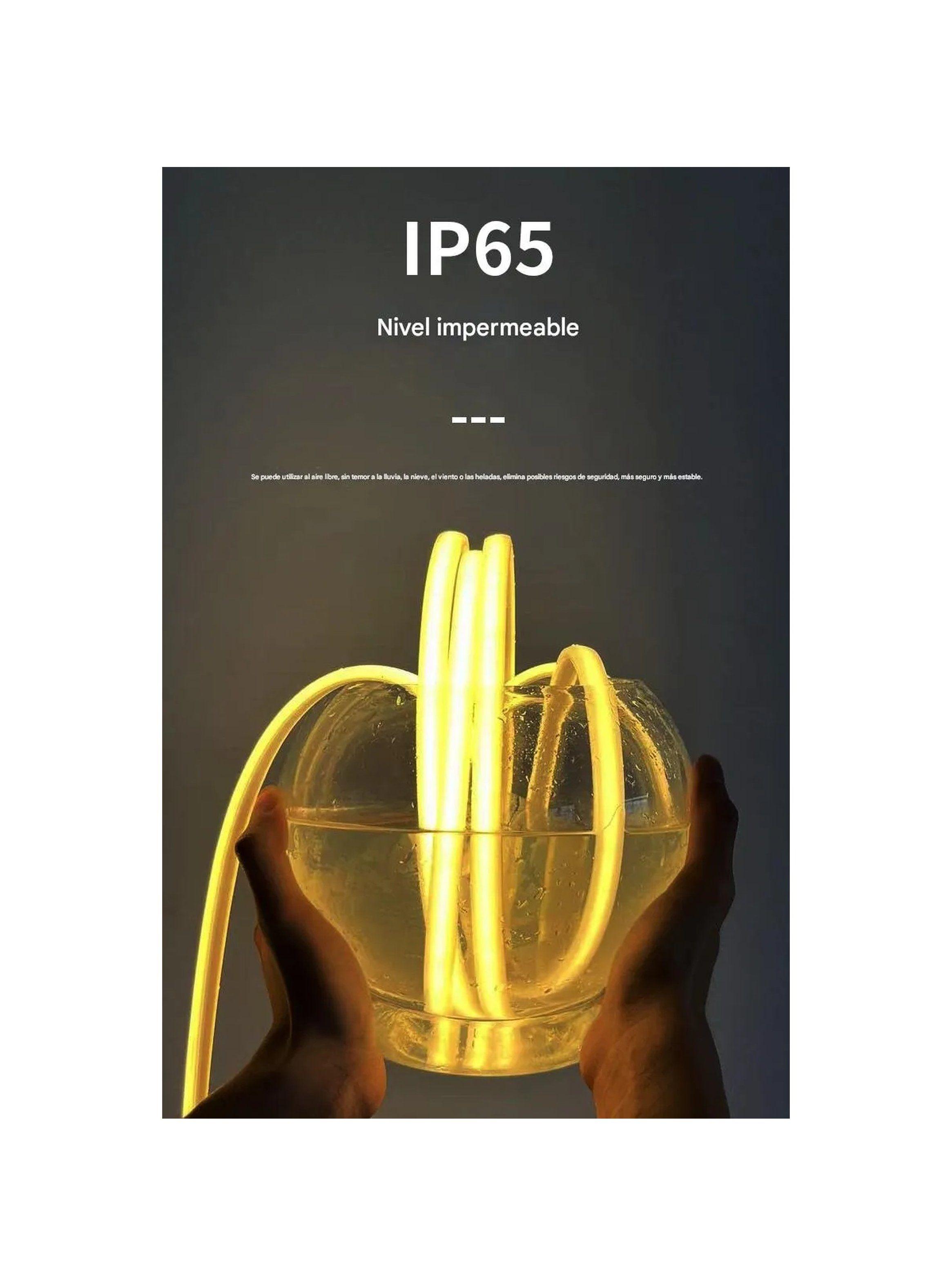 Tira de Luz LED Flexible 220V Cortable Amarilla -5