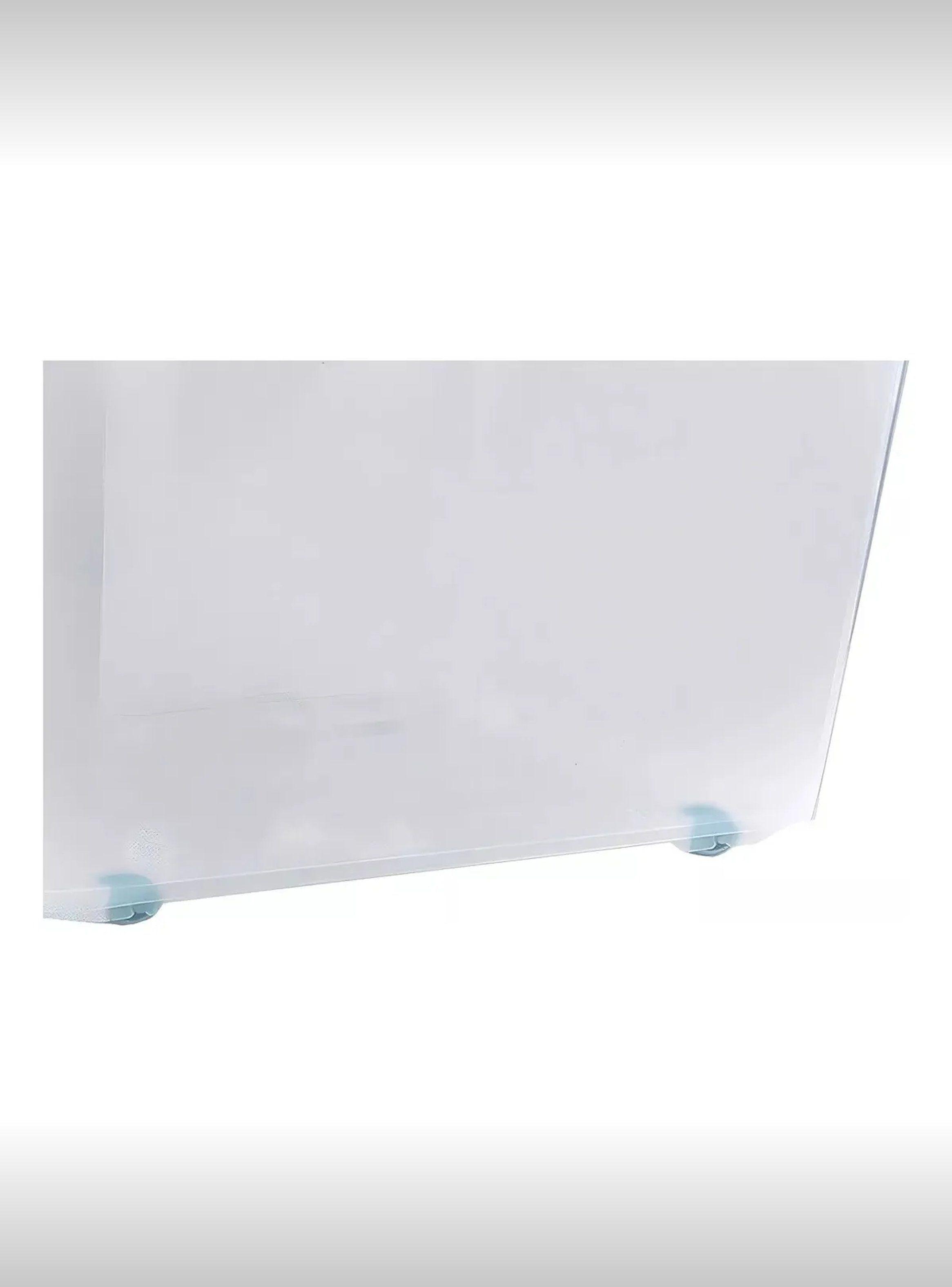 Caja Plástica Transparente con Ruedas y Asa Azul 30L-7
