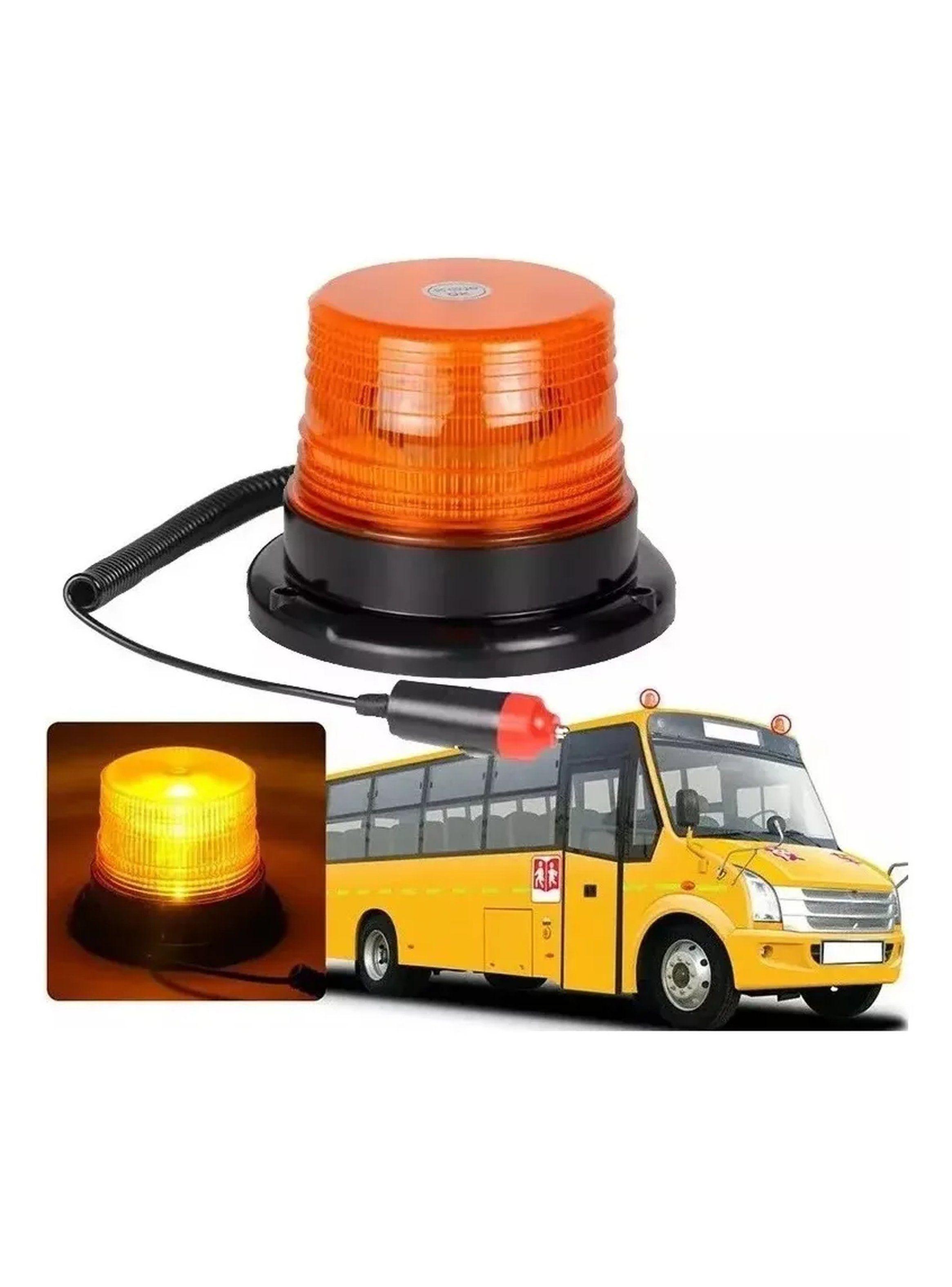 Luz Estroboscópica LED Magnética 12V Naranja-4