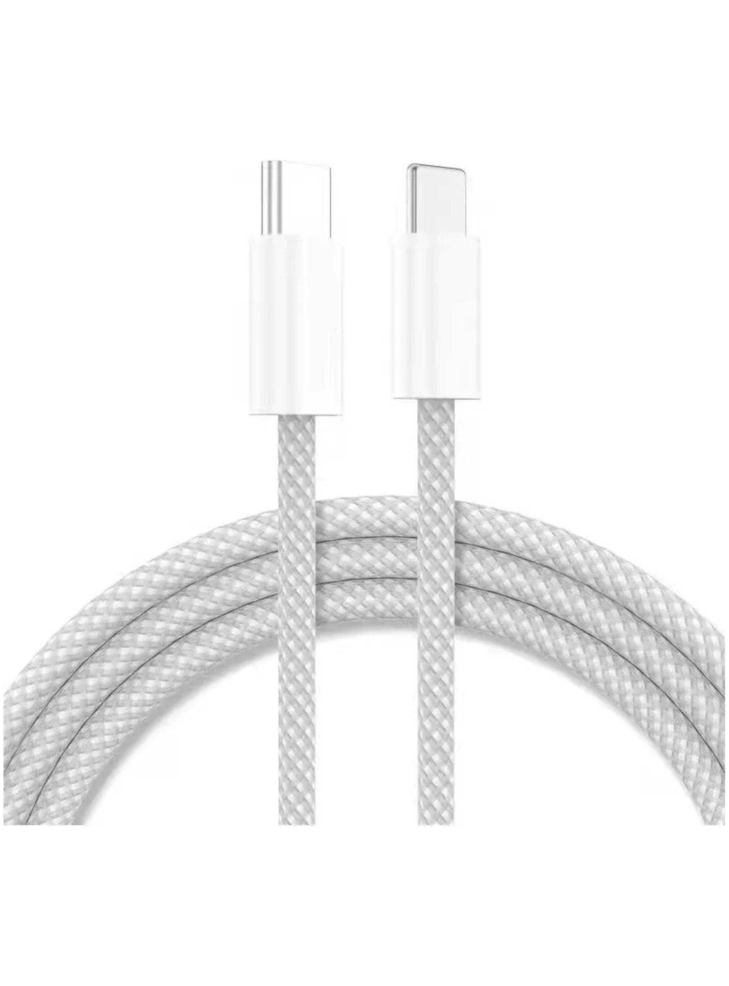 Cable USB-C a Lightning Nylon Trenzado Blanco 1M-2