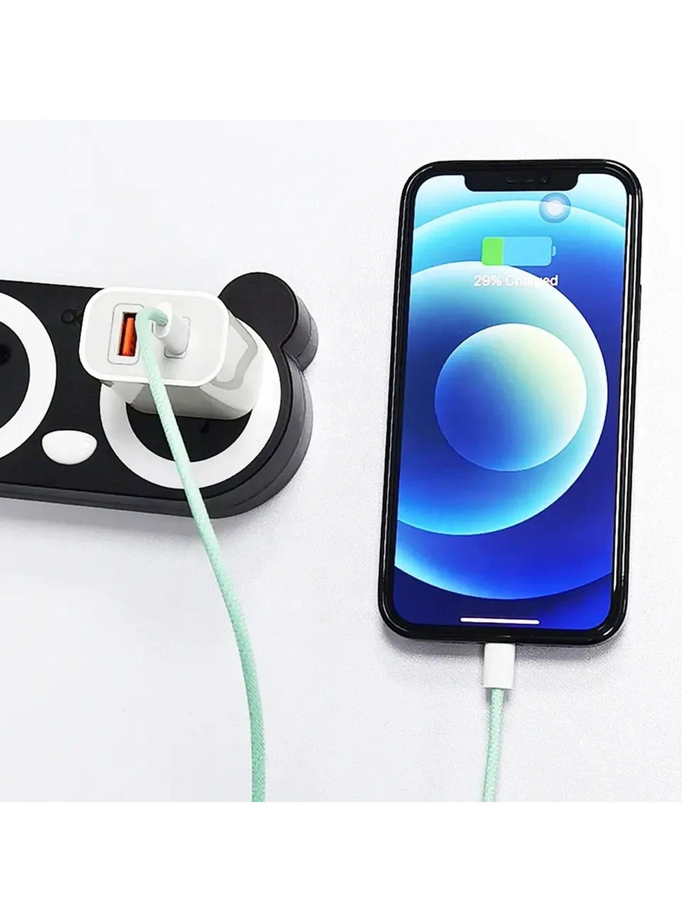 Cable USB-C a Lightning Nylon Trenzado Blanco 1M-4