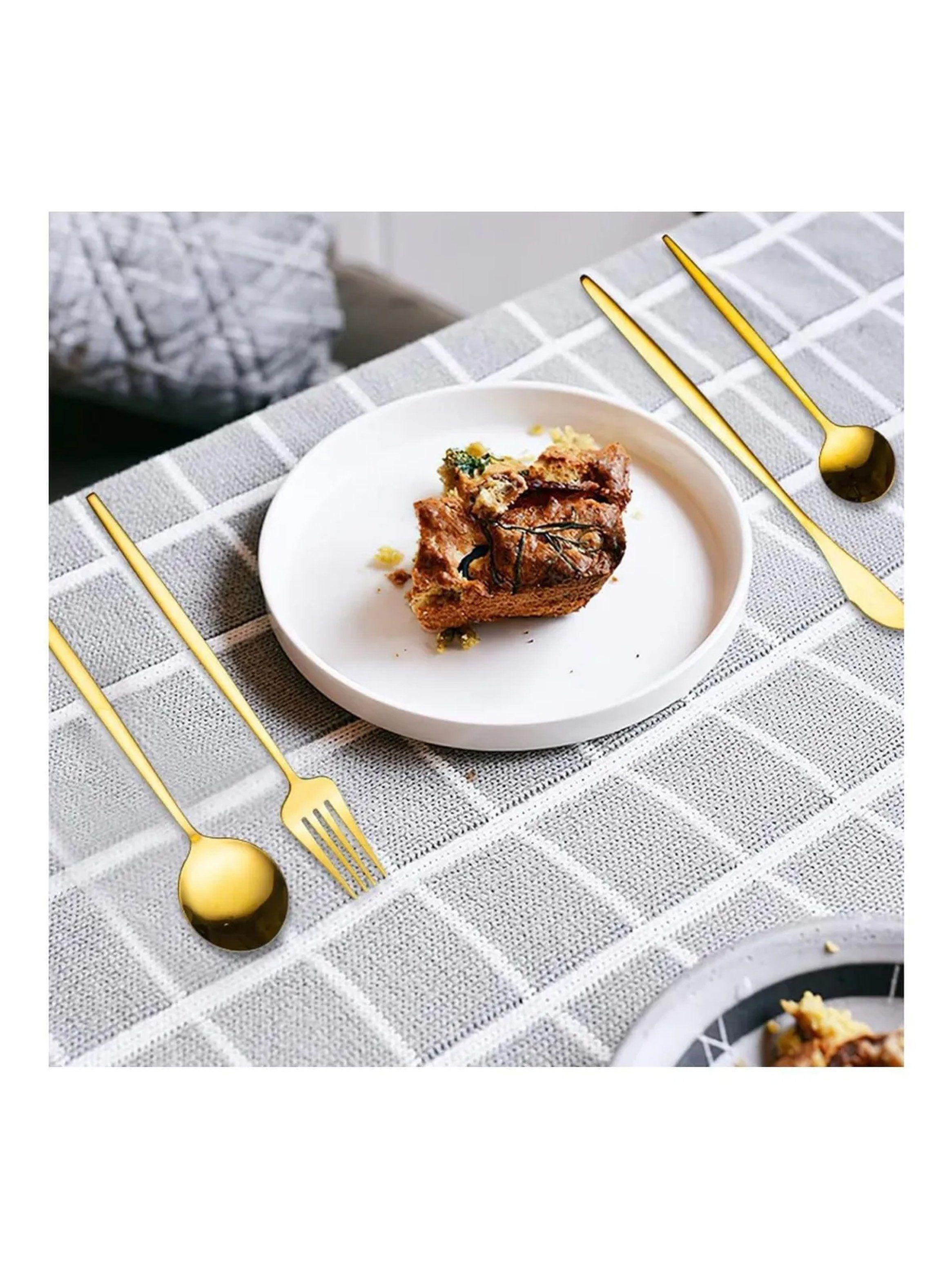 Set de Cubiertos Acero Inoxidable Dorado 24 Piezas-6