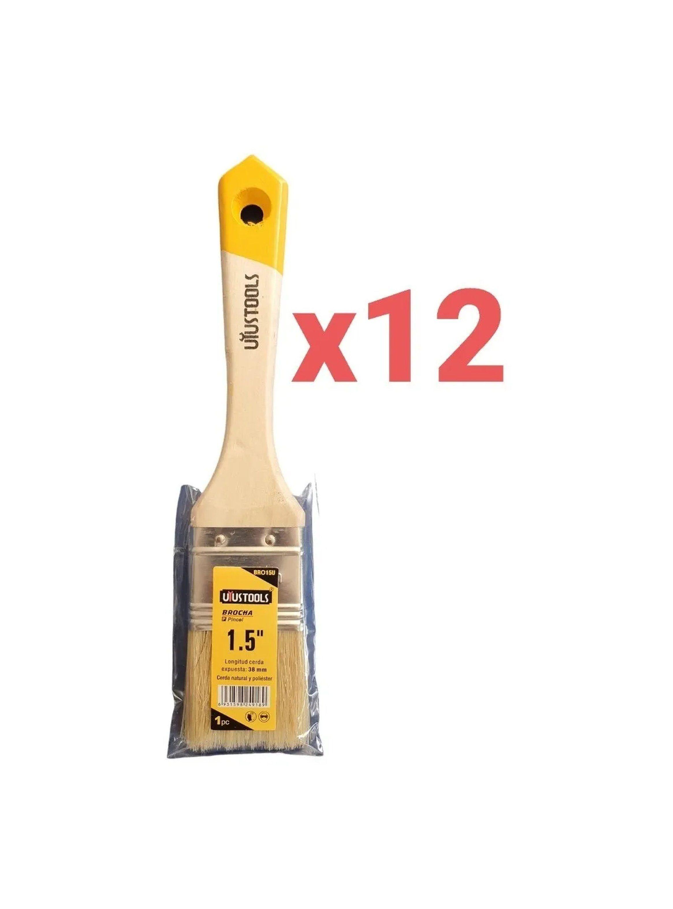 Set Pinceles de Cerdas Sintéticas 1.5" x12-1