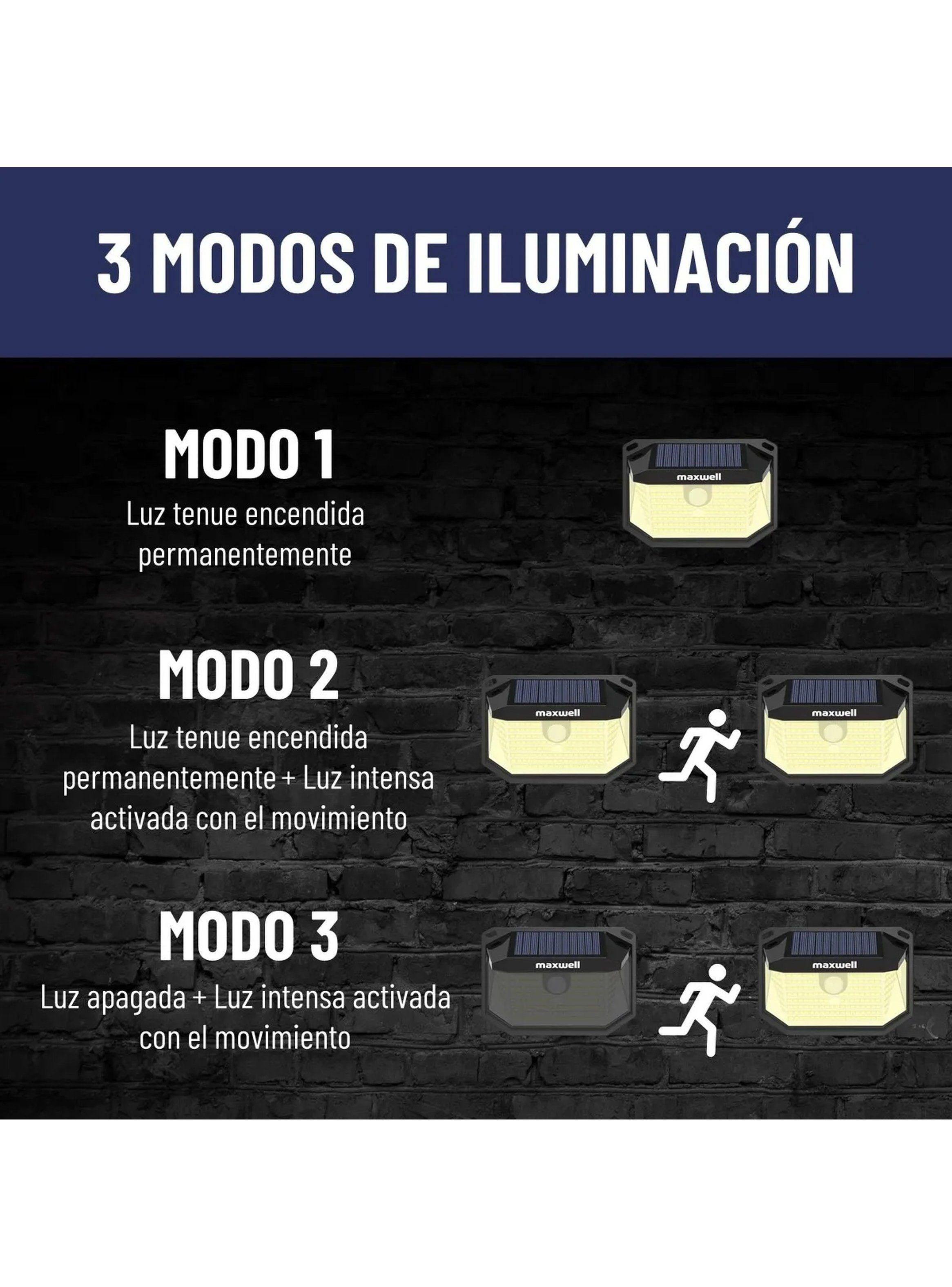 Luz Solar Exterior LED Sensor Movimiento Impermeable-4