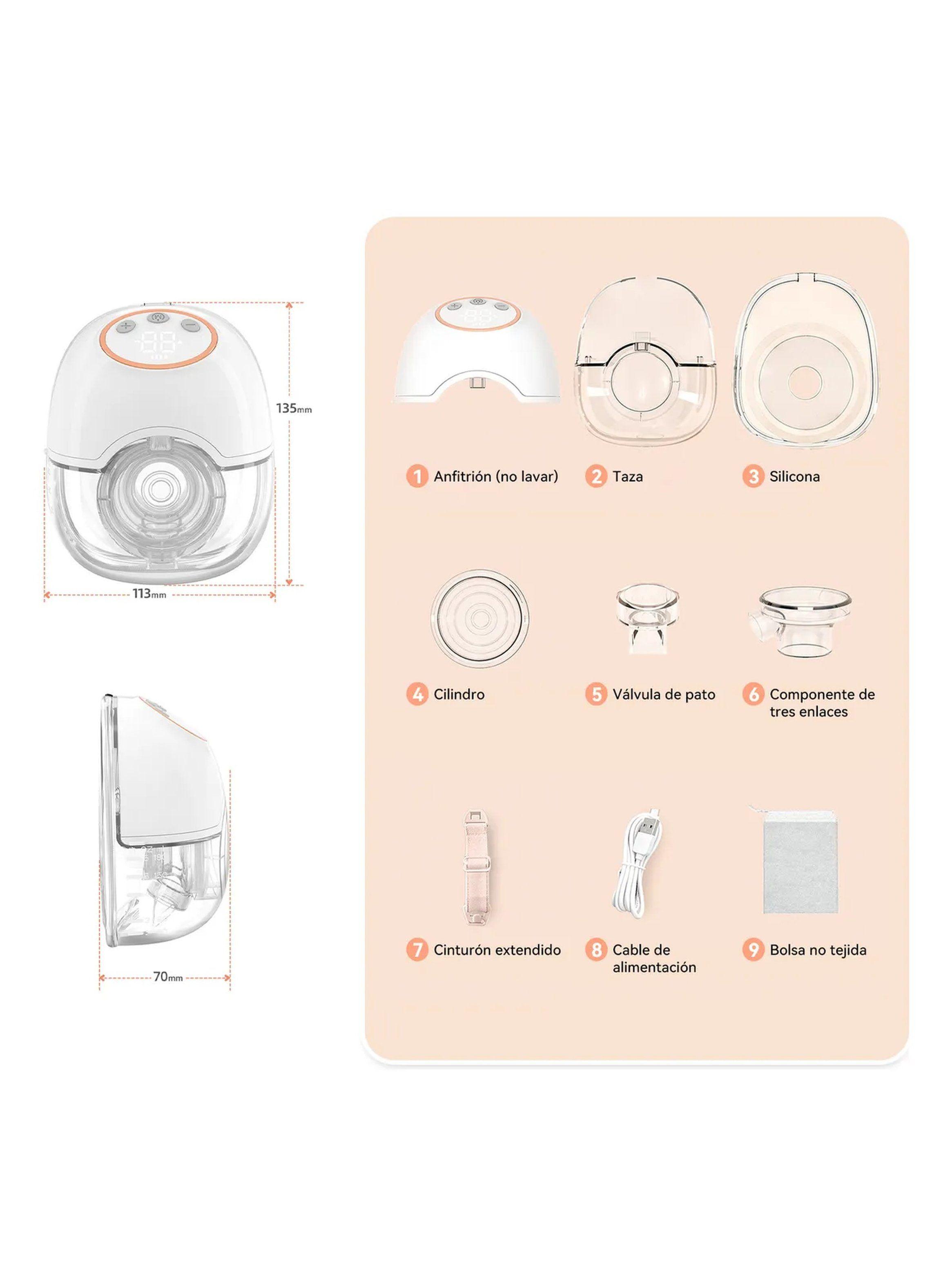 Extractor de Leche Eléctrico Pantalla LED Succión Ajustable-7
