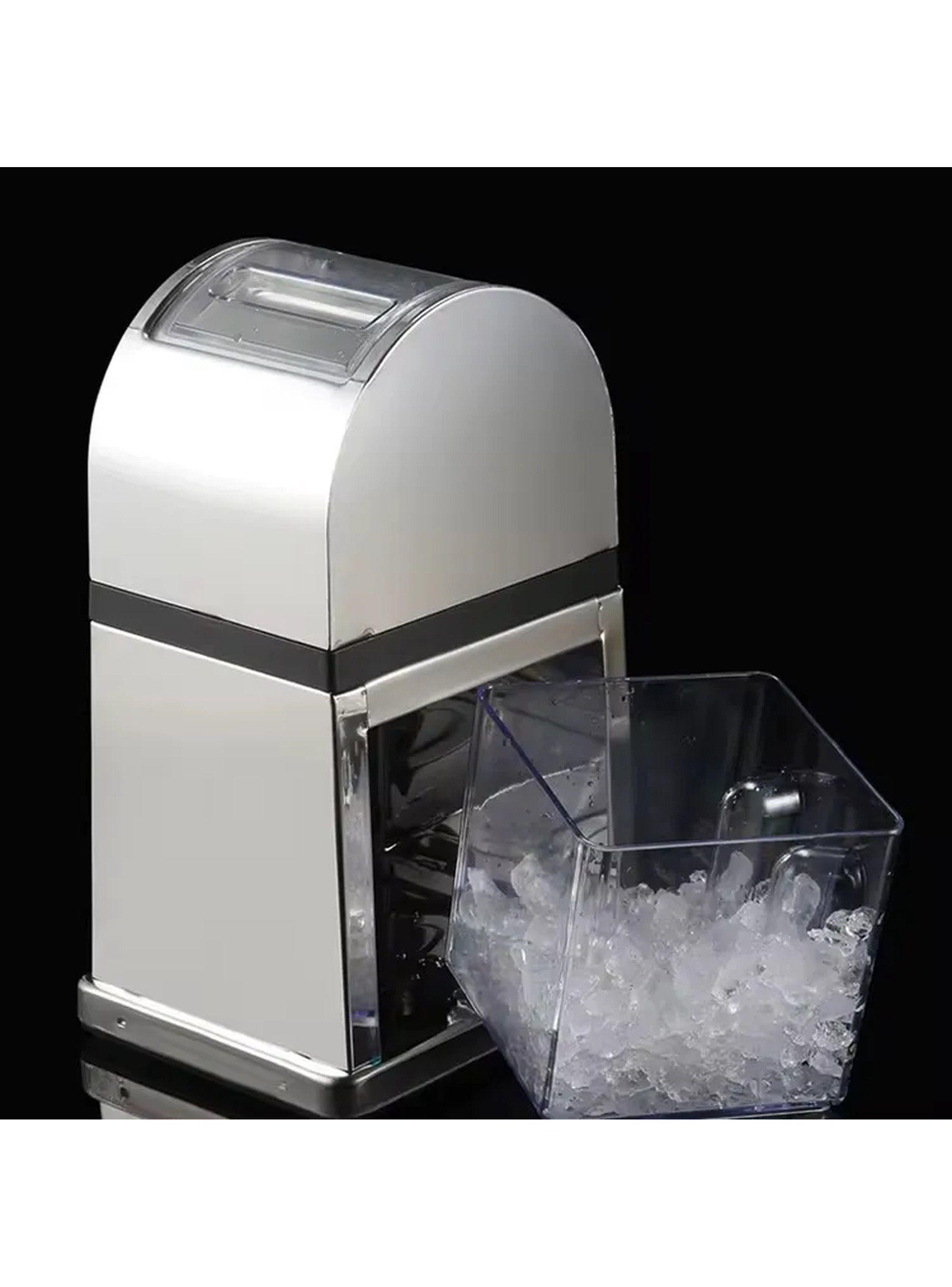 Picadora de Hielo Manual Acero Inoxidable Recipiente Transparente-2