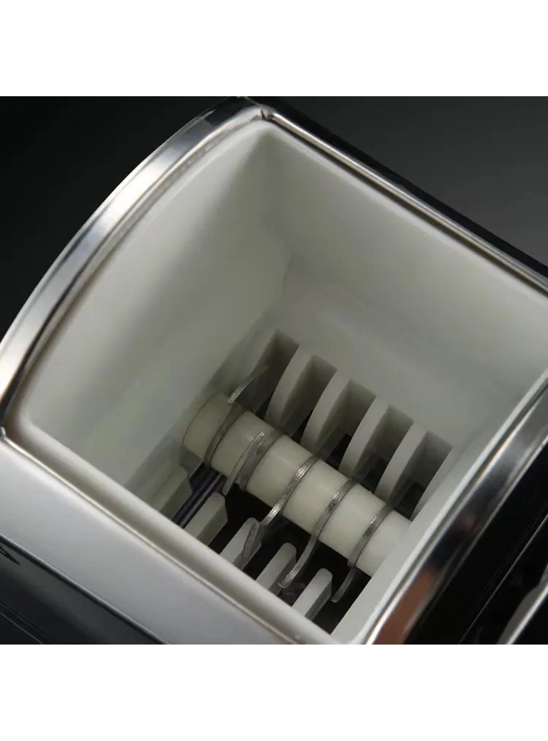 Picadora de Hielo Manual Acero Inoxidable Recipiente Transparente-3