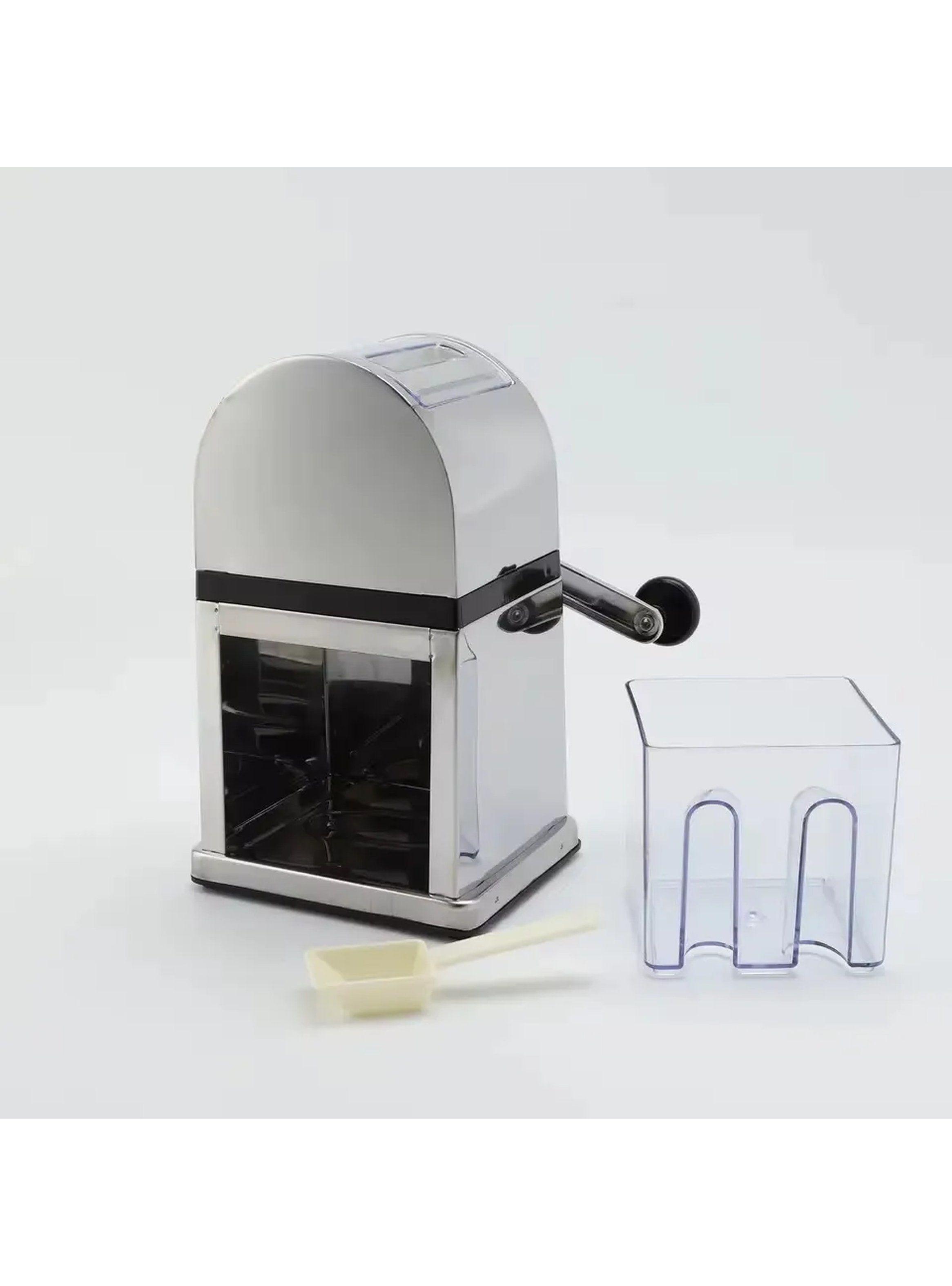 Picadora de Hielo Manual Acero Inoxidable Recipiente Transparente-4
