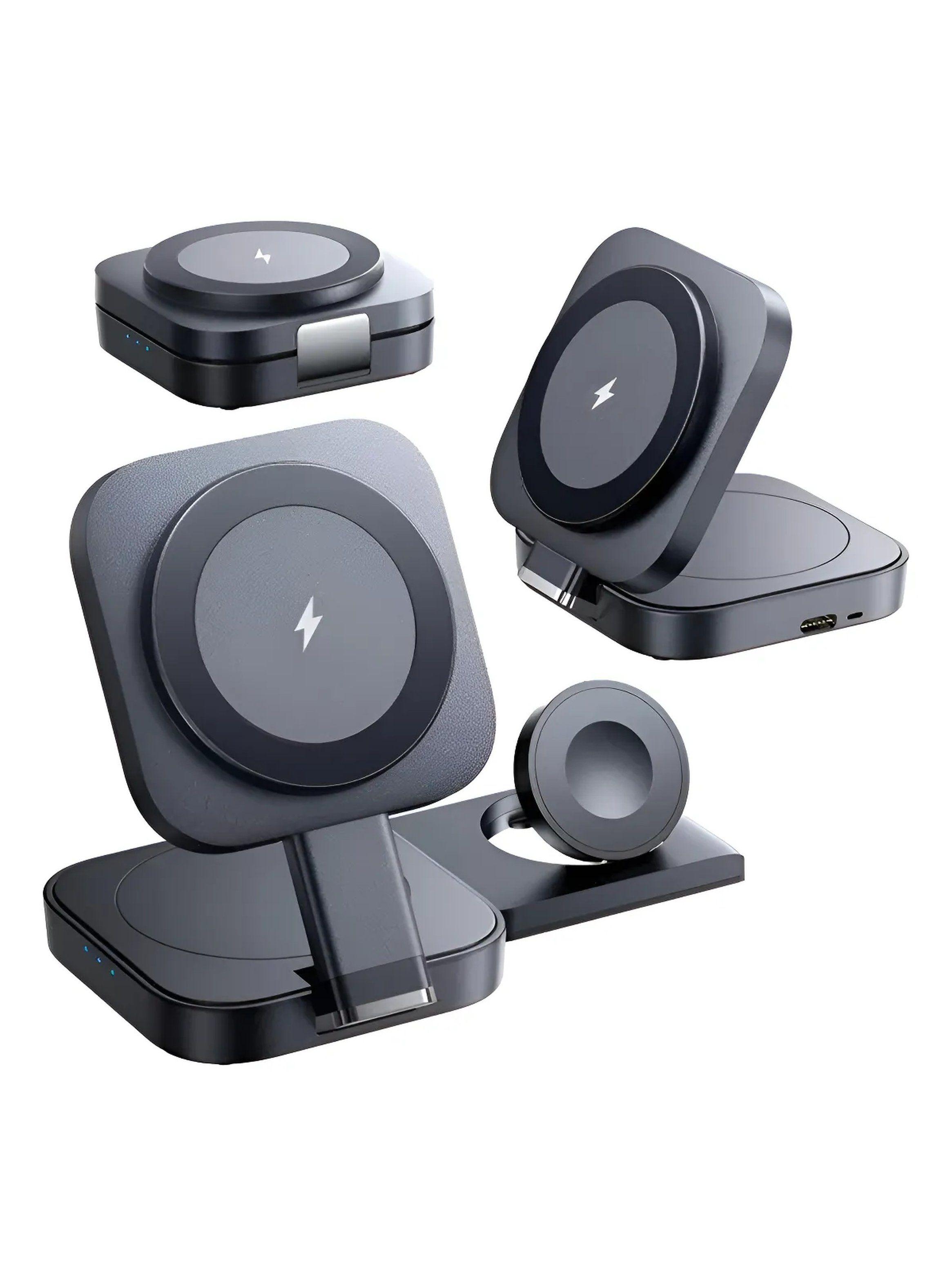 Cargador Inalámbrico 3 En 1 Ajustable Plegable Compatible Con Dispositivos Qi -0