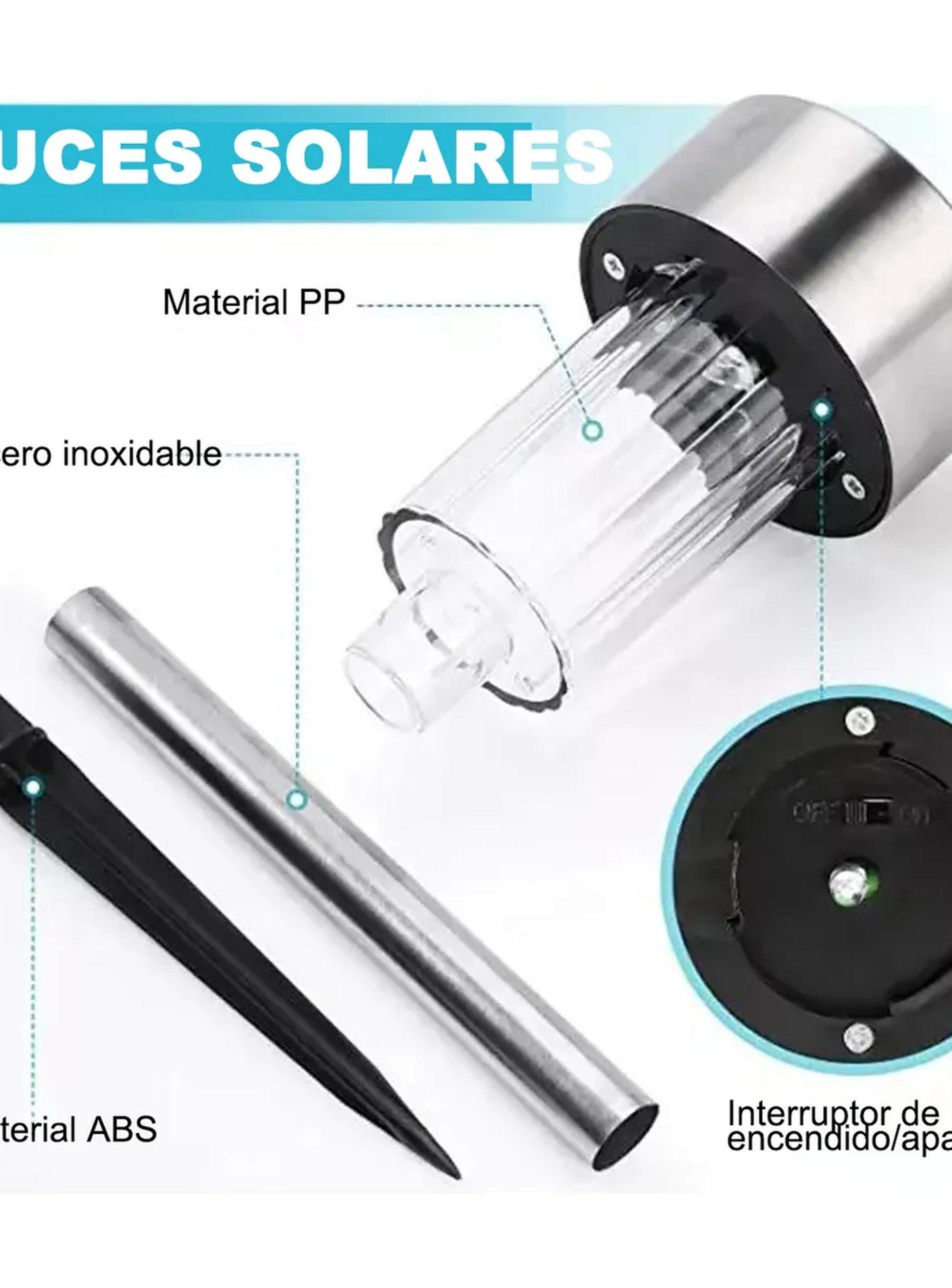 Lámparas Solares LED Exterior Impermeables Acero Inoxidable-4