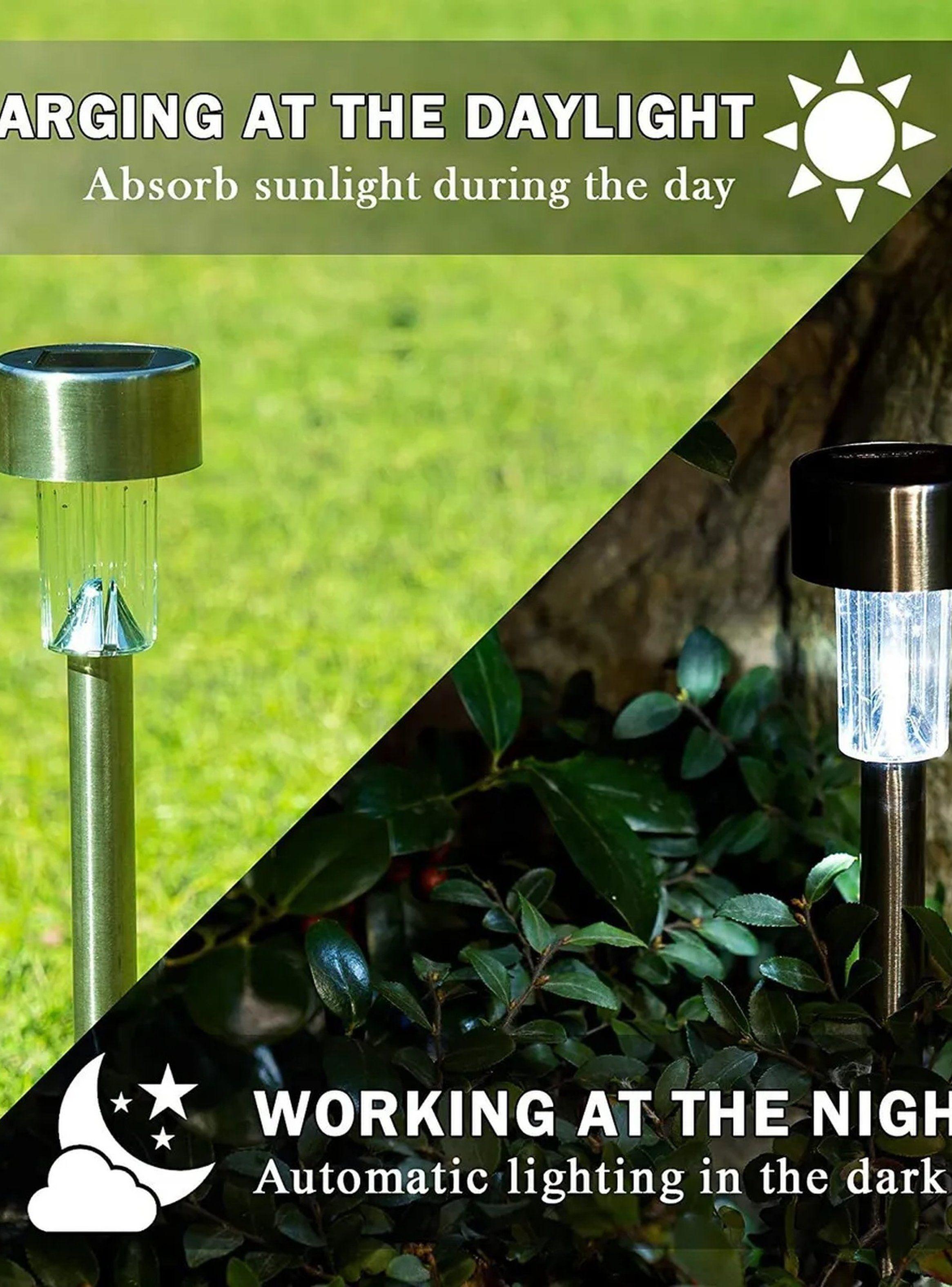 Lámparas Solares LED Exterior Impermeables Acero Inoxidable-5