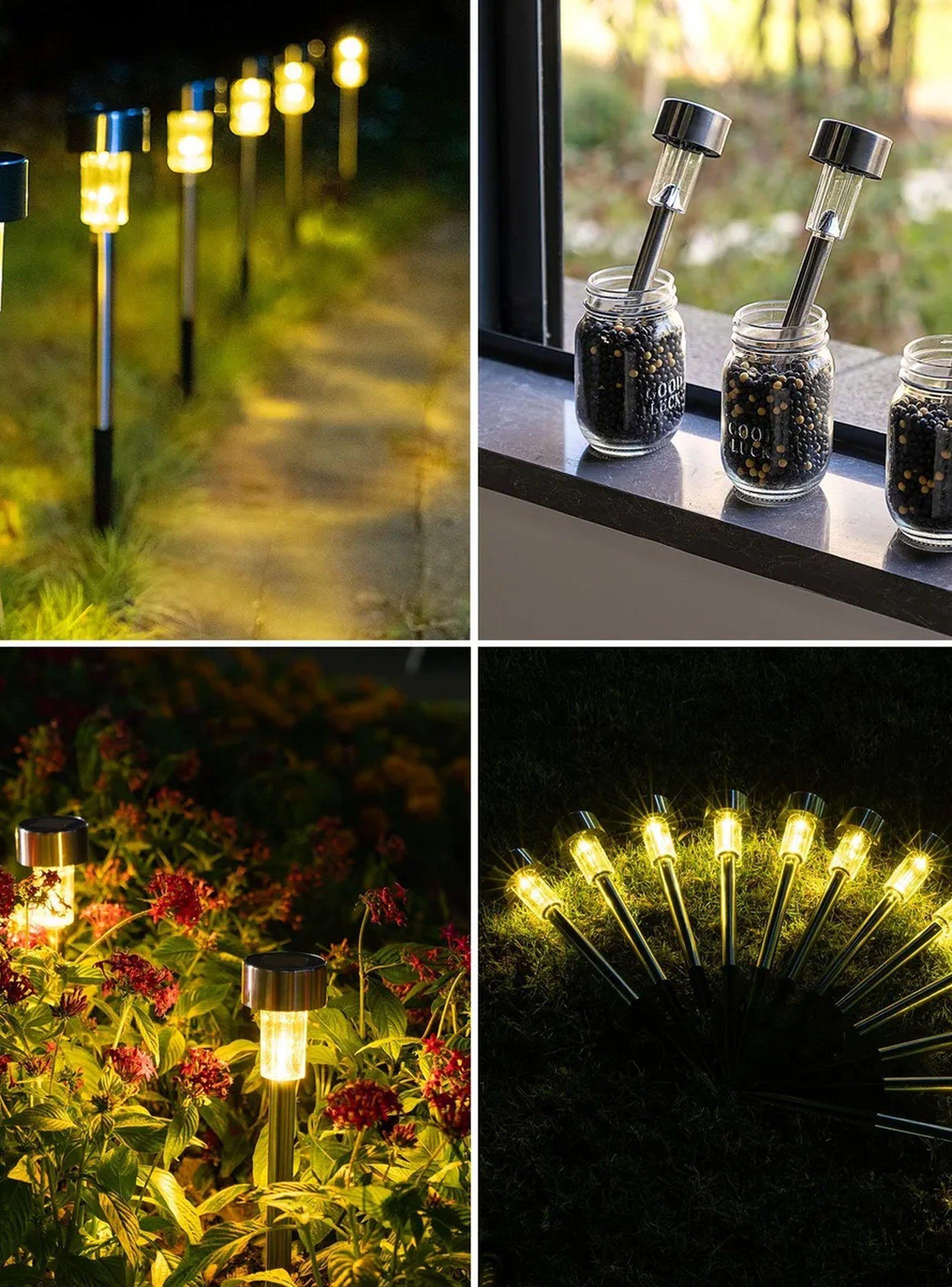 Lámparas Solares LED Exterior Impermeables Acero Inoxidable-9