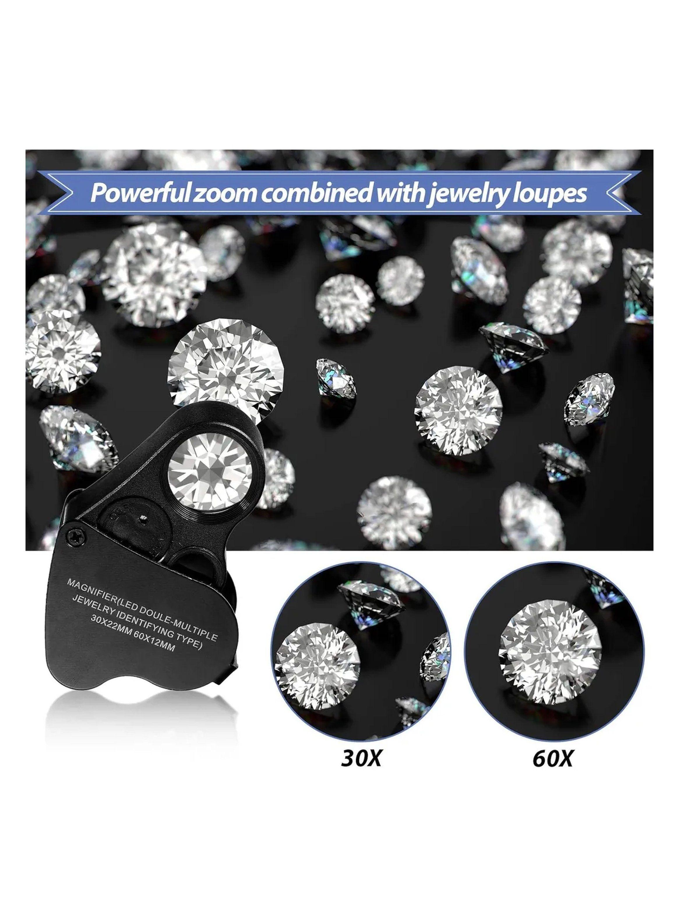 Lupa Plegable con Luz LED 30X 60X Negro-3