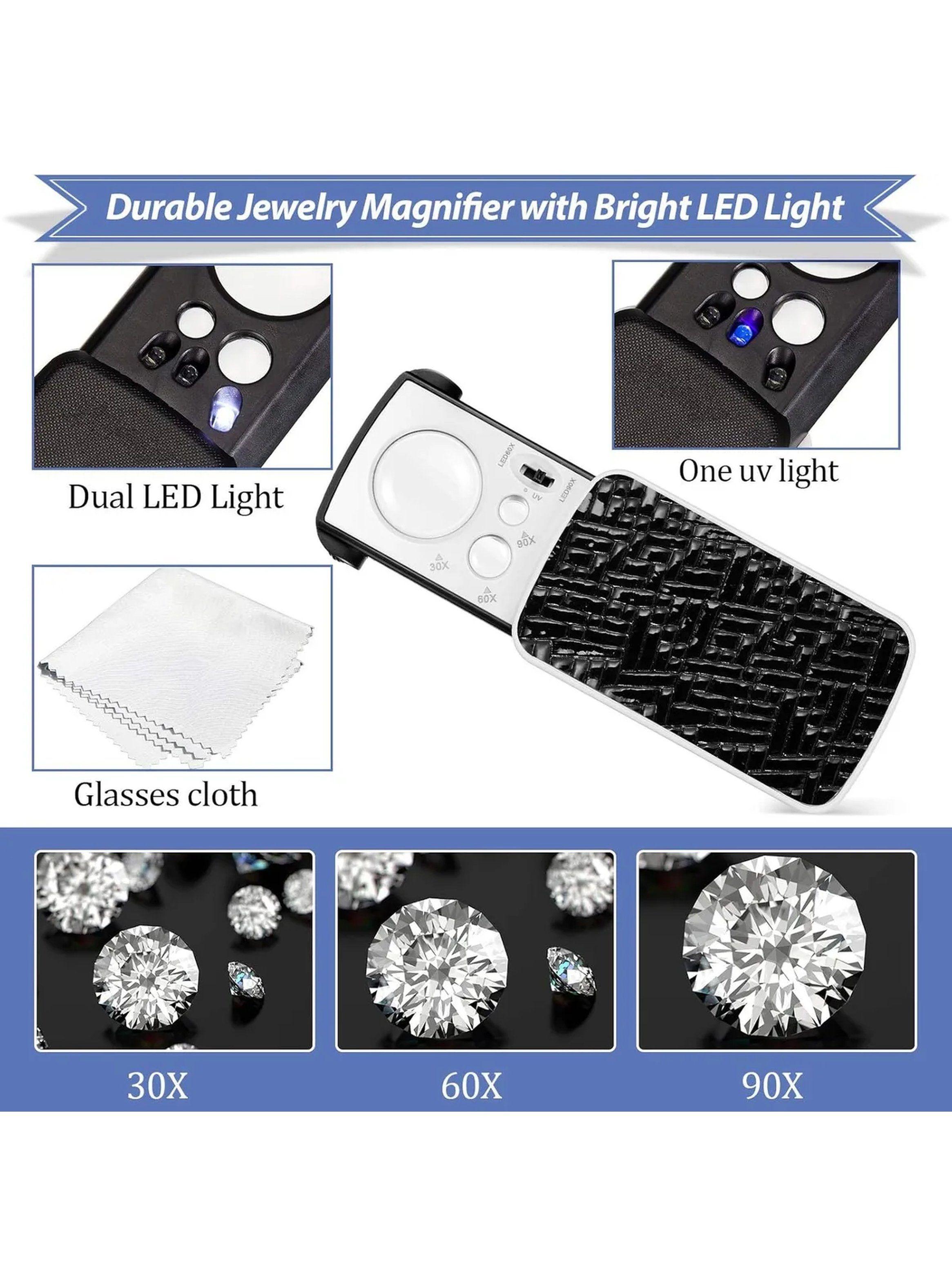 Lupa Plegable con Luz LED 30X 60X Negro-5