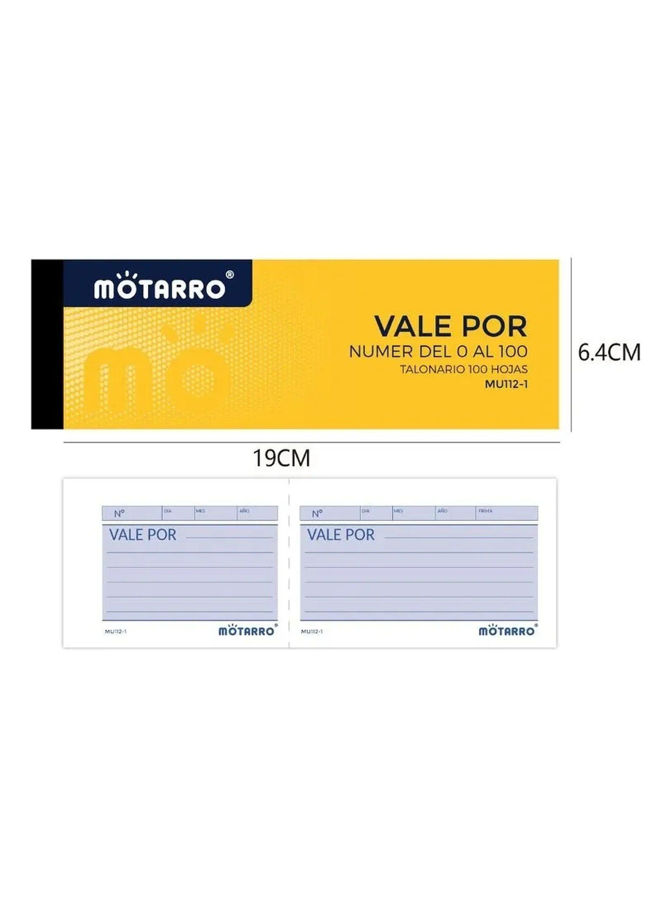 Talonario Vale Por 100 Hojas Numerado 0 Al 100-1