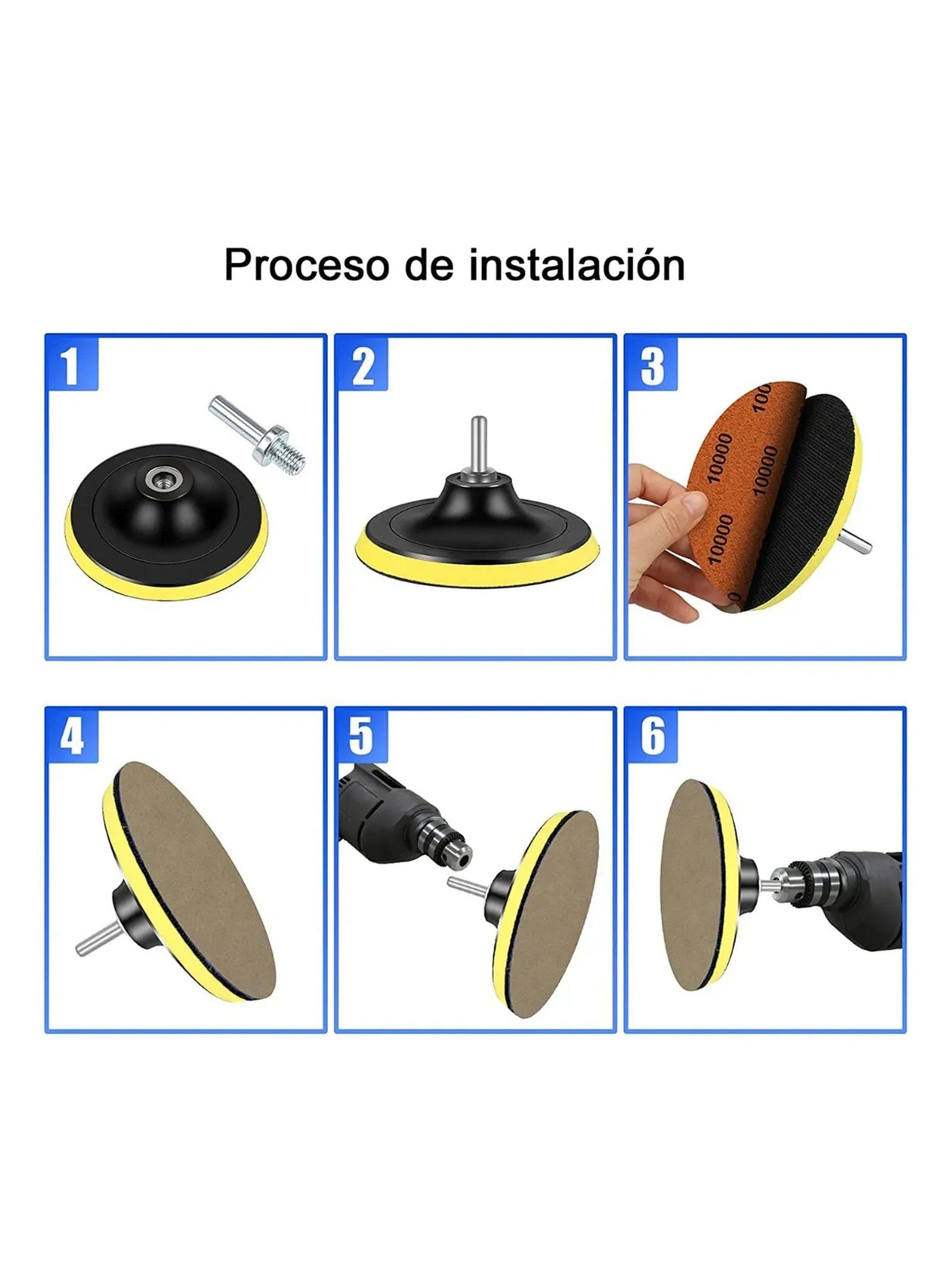 Discos de Lijado 102 Piezas Diferentes Granos con Placa de Molienda M14-2