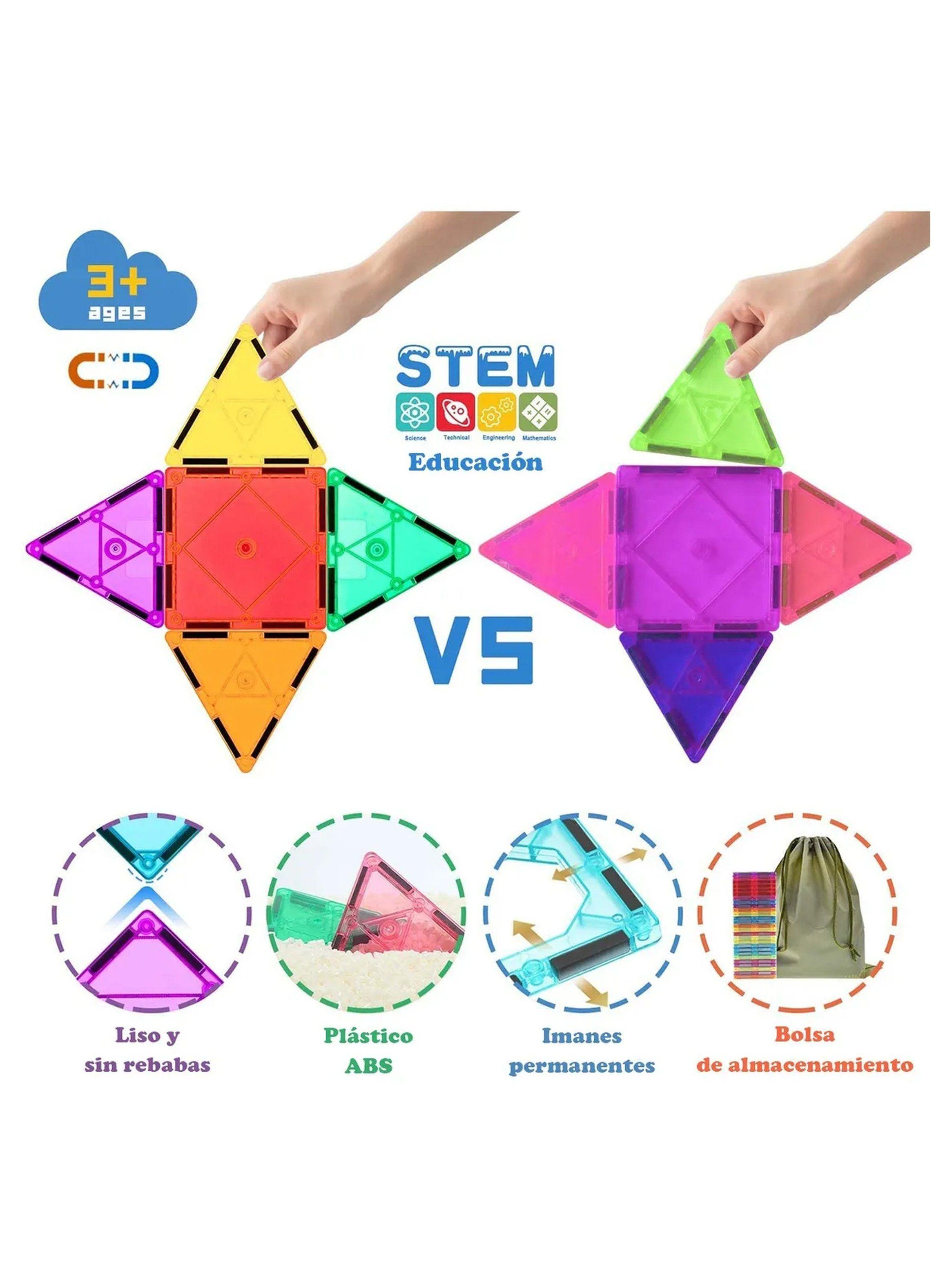 Bloques Magnéticos Educativos Multicolor Plástico ABS Imantados-2